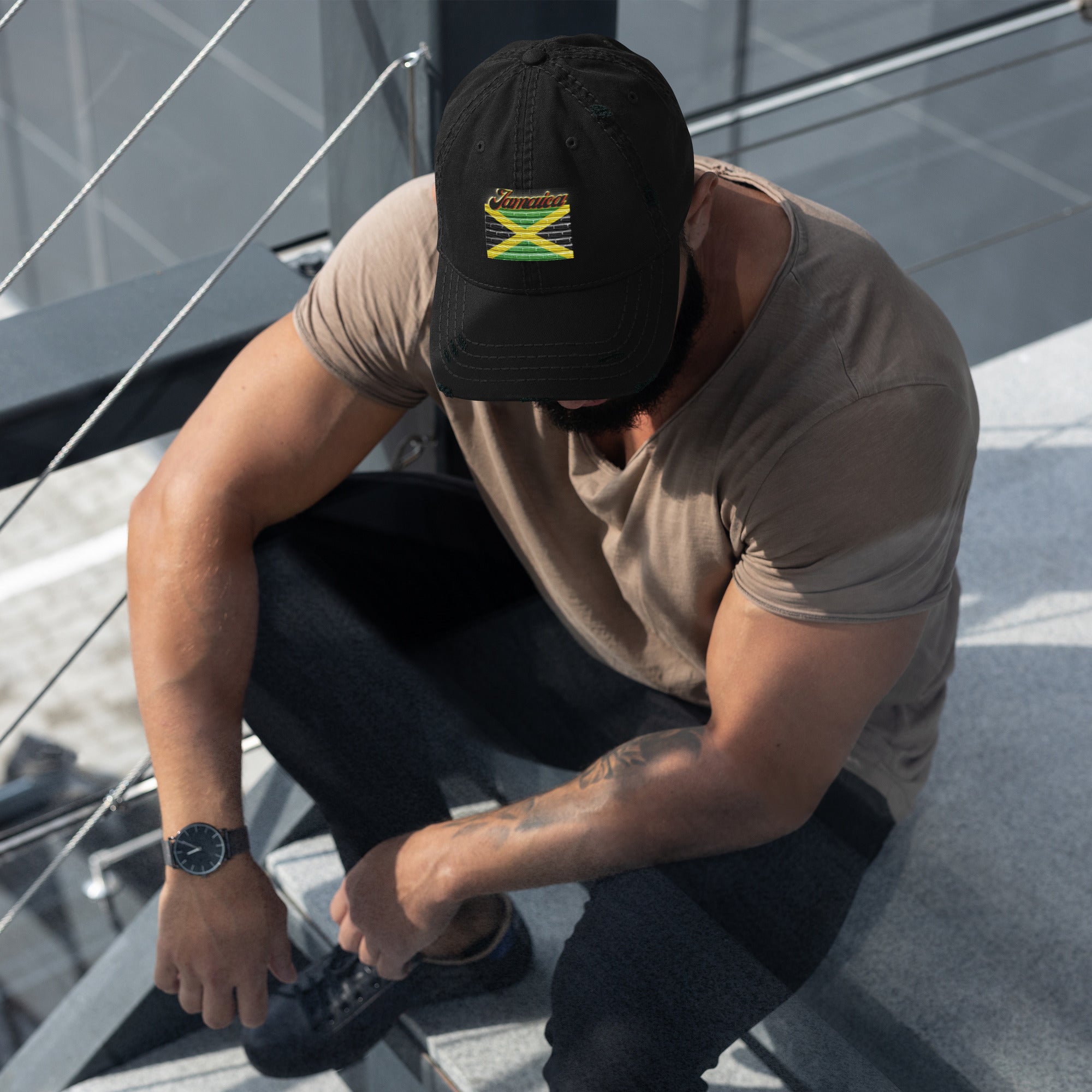Jamaica Camo - Distressed Dad Hat