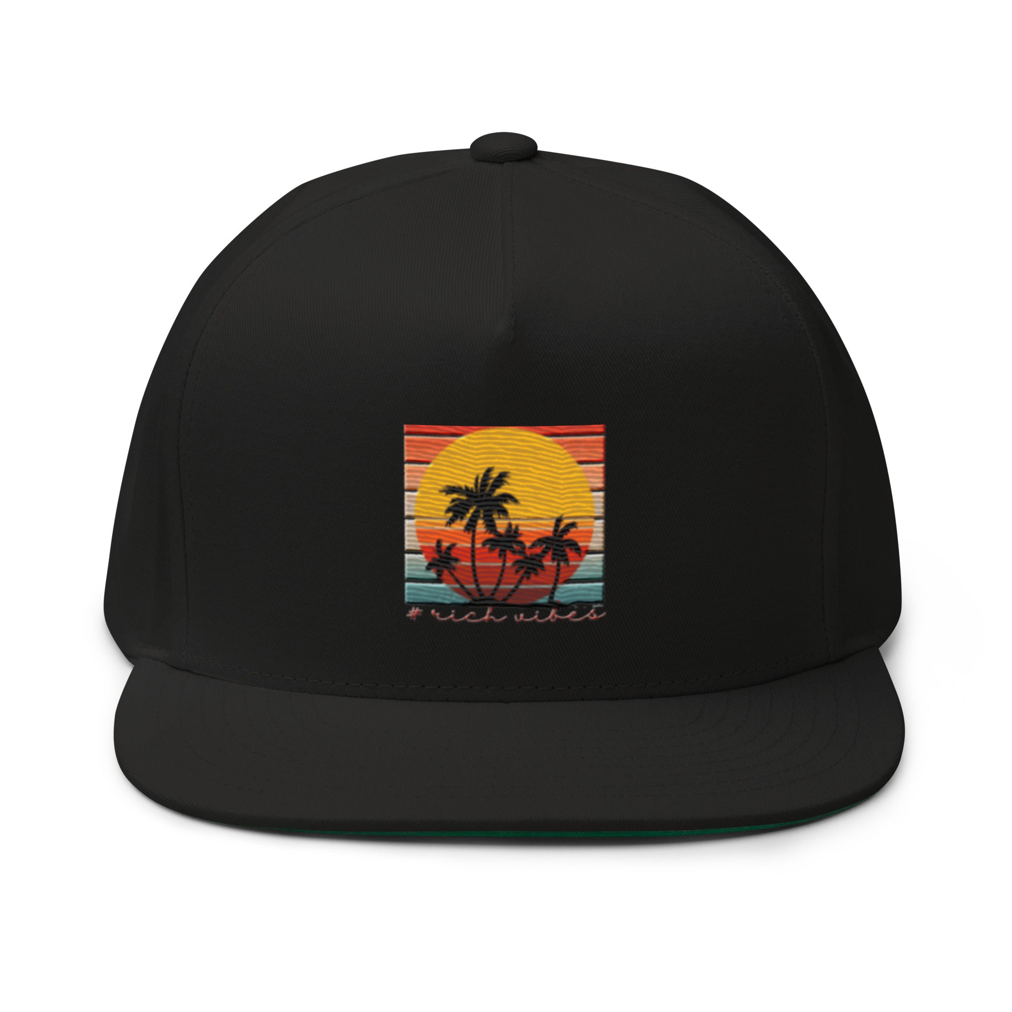 RV5 Sunset Squared Circle - Flat Bill Cap Black