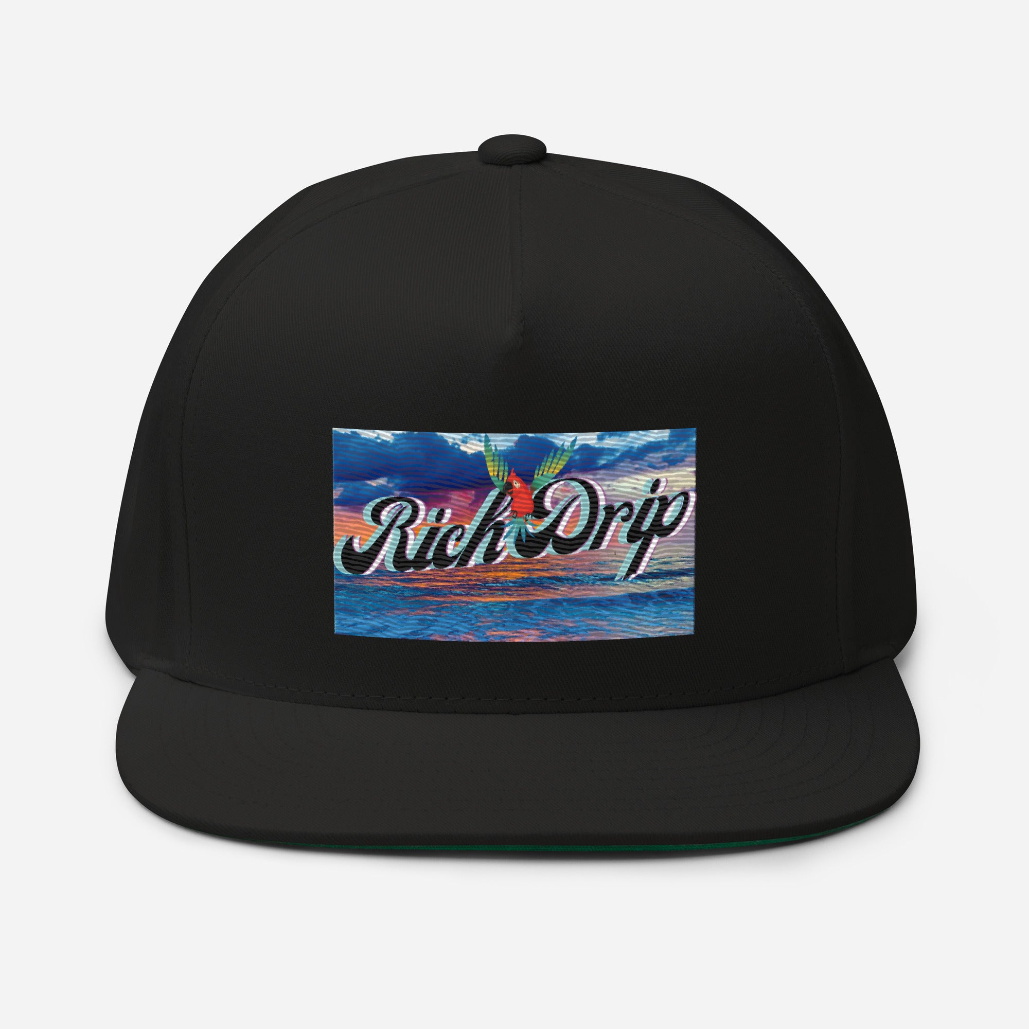 Rich Drip Good Vibes Blue Sunset - Flat Bill Cap Black