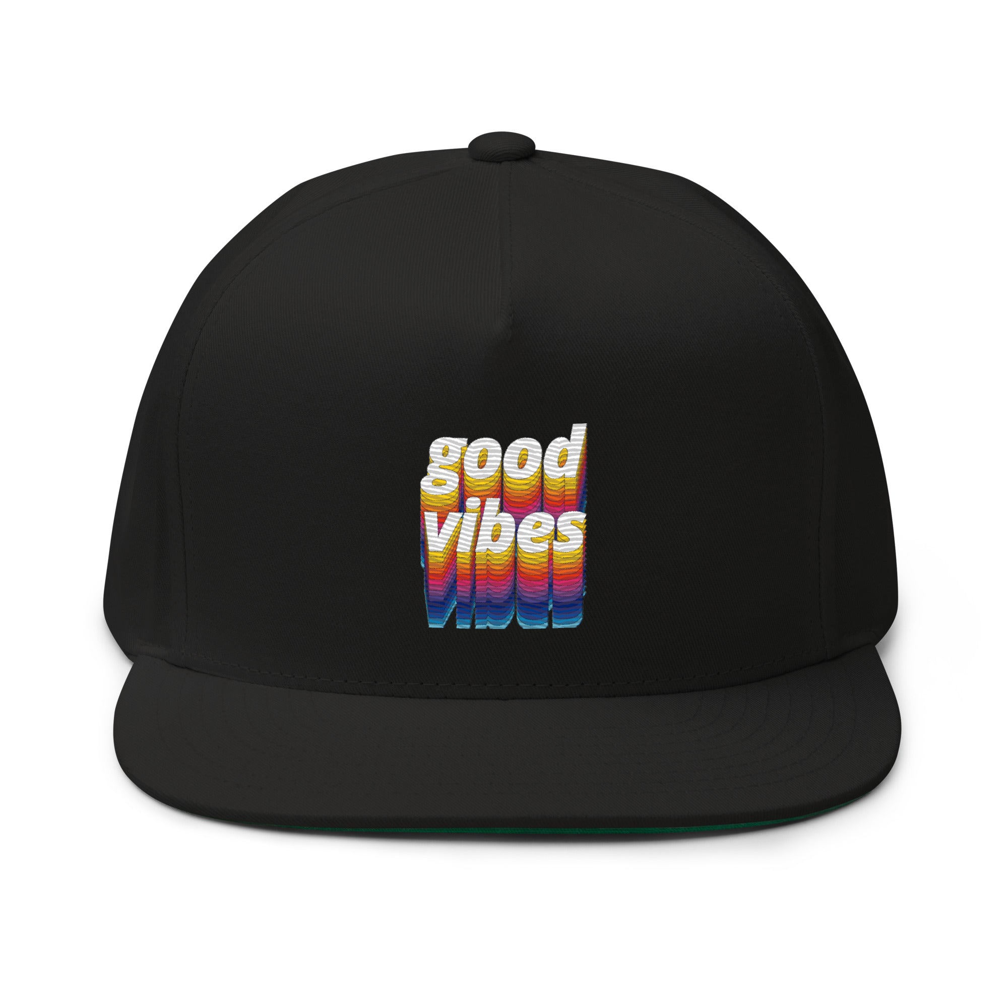 Rich Drip Good Vibes Multi-Colored 1.4 - Flat Bill Cap Black