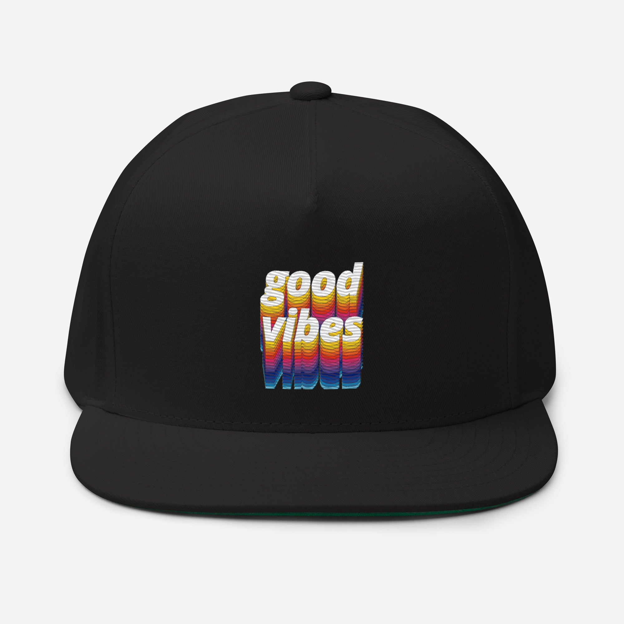 Rich Drip Good Vibes Multi-Colored 1.4 - Flat Bill Cap Black