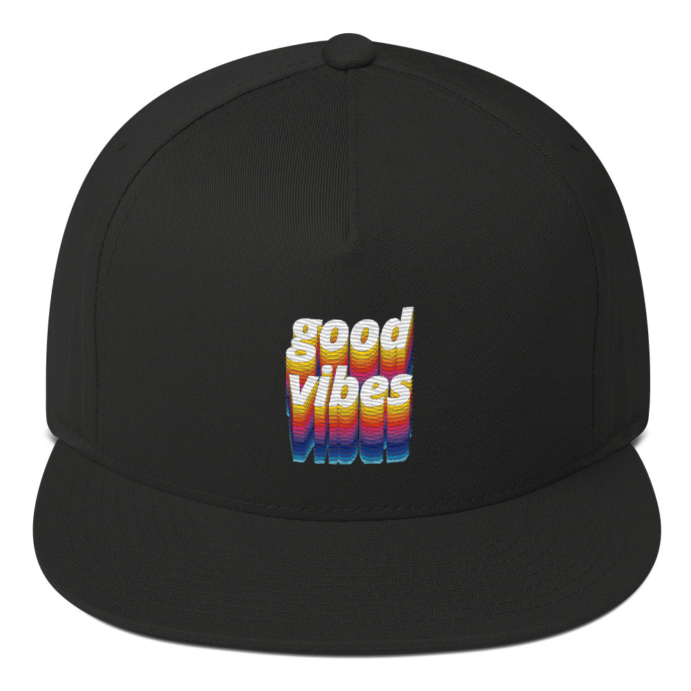 Rich Drip Good Vibes Multi-Colored 1.4 - Flat Bill Cap Black