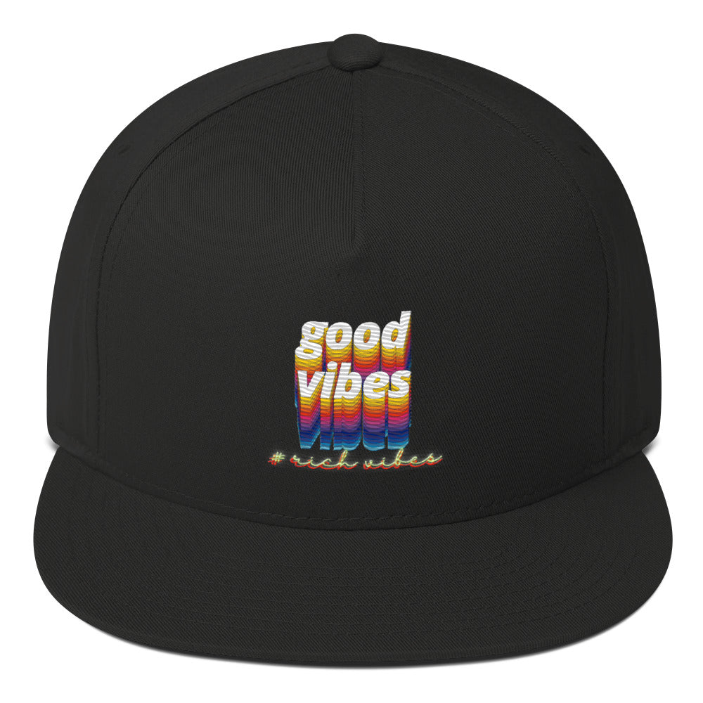 Rich Drip Multi Colored Good Vibes 1.1 - Flat Bill Cap Black
