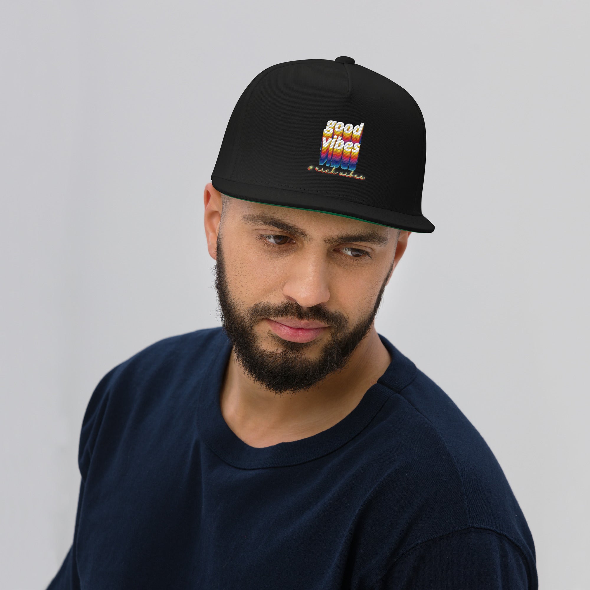 Rich Drip Multi Colored Good Vibes 1.1 - Flat Bill Cap Black
