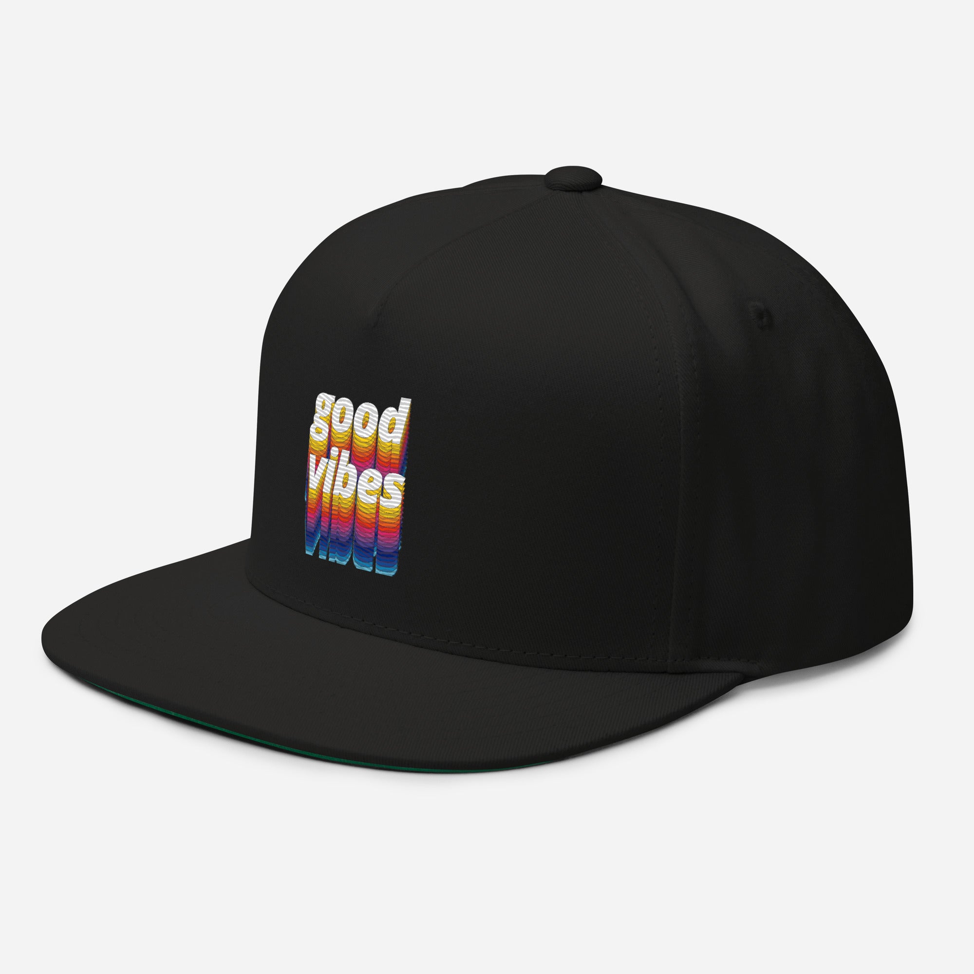 Rich Drip Good Vibes Multi-Colored 1.4 - Flat Bill Cap Black