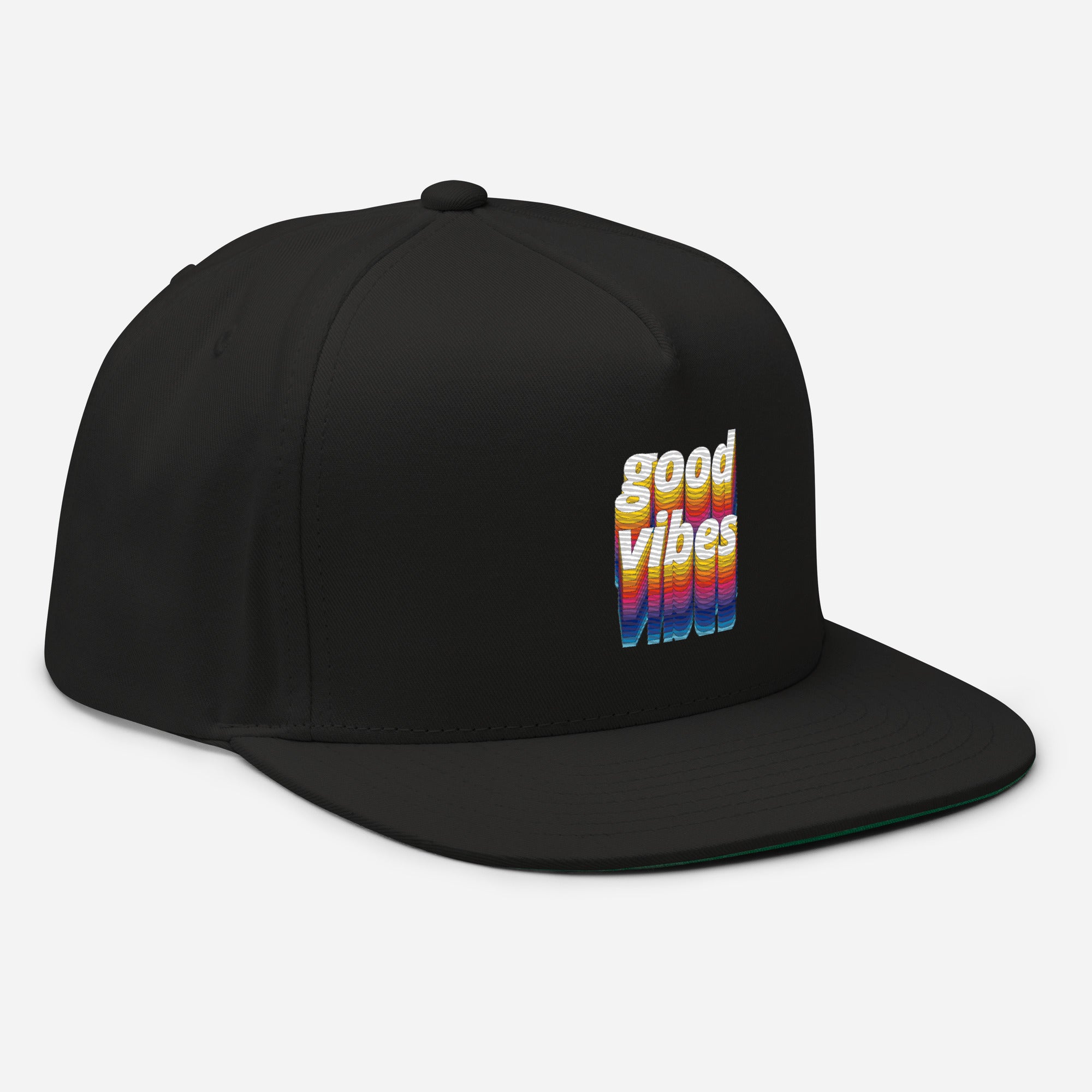 Rich Drip Good Vibes Multi-Colored 1.4 - Flat Bill Cap Black