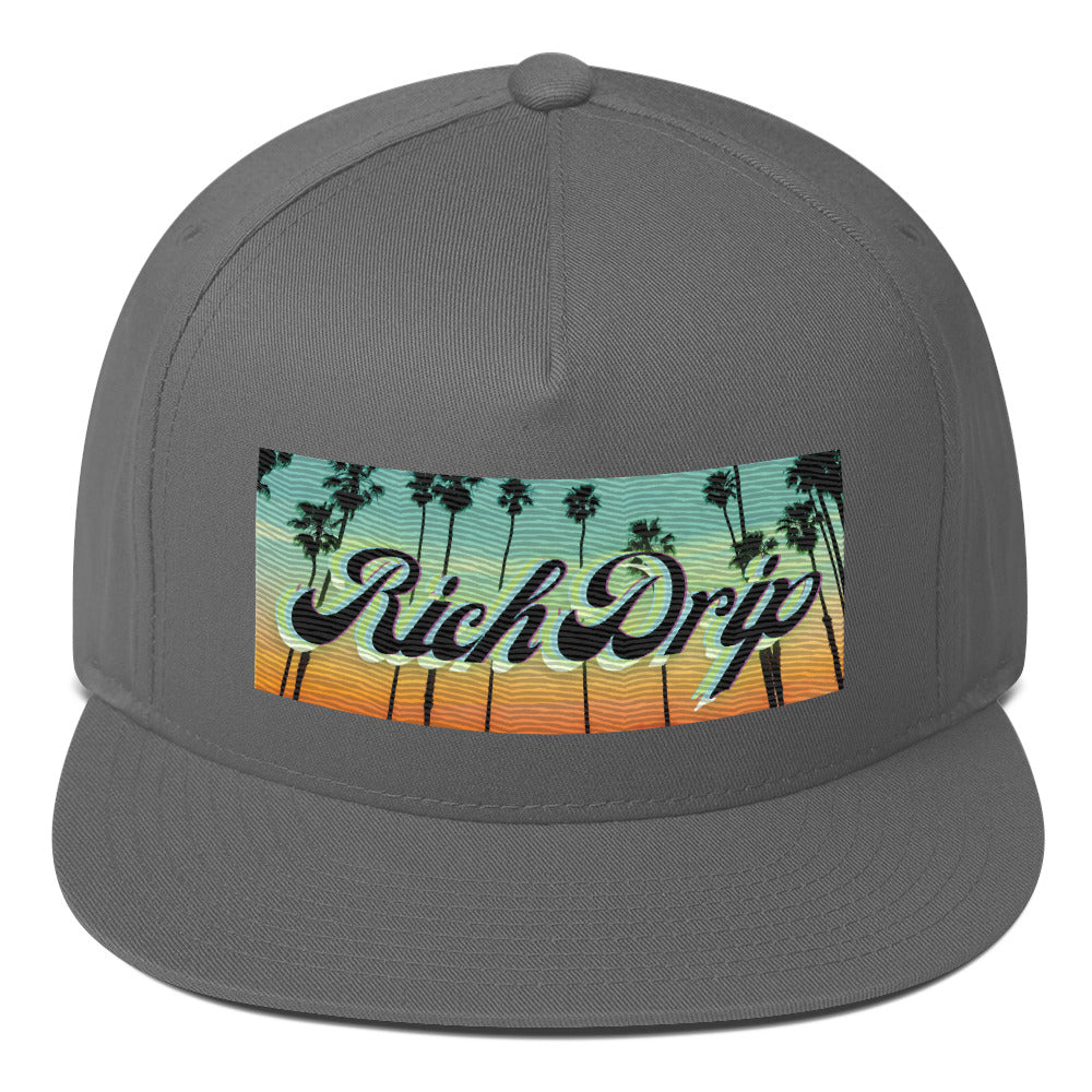 Rich Drip BlueIsland Sunset 1.0 - Flat Bill Cap Grey