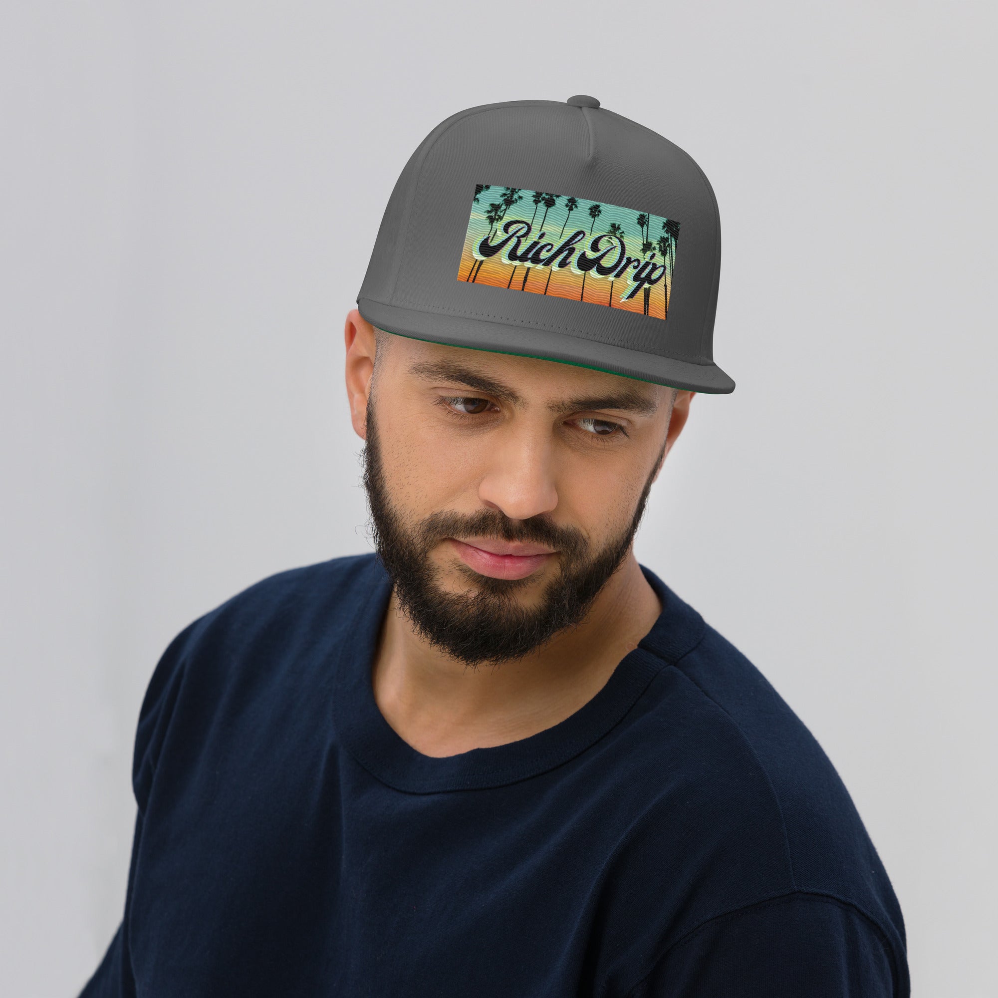 Rich Drip BlueIsland Sunset 1.0 - Flat Bill Cap Grey