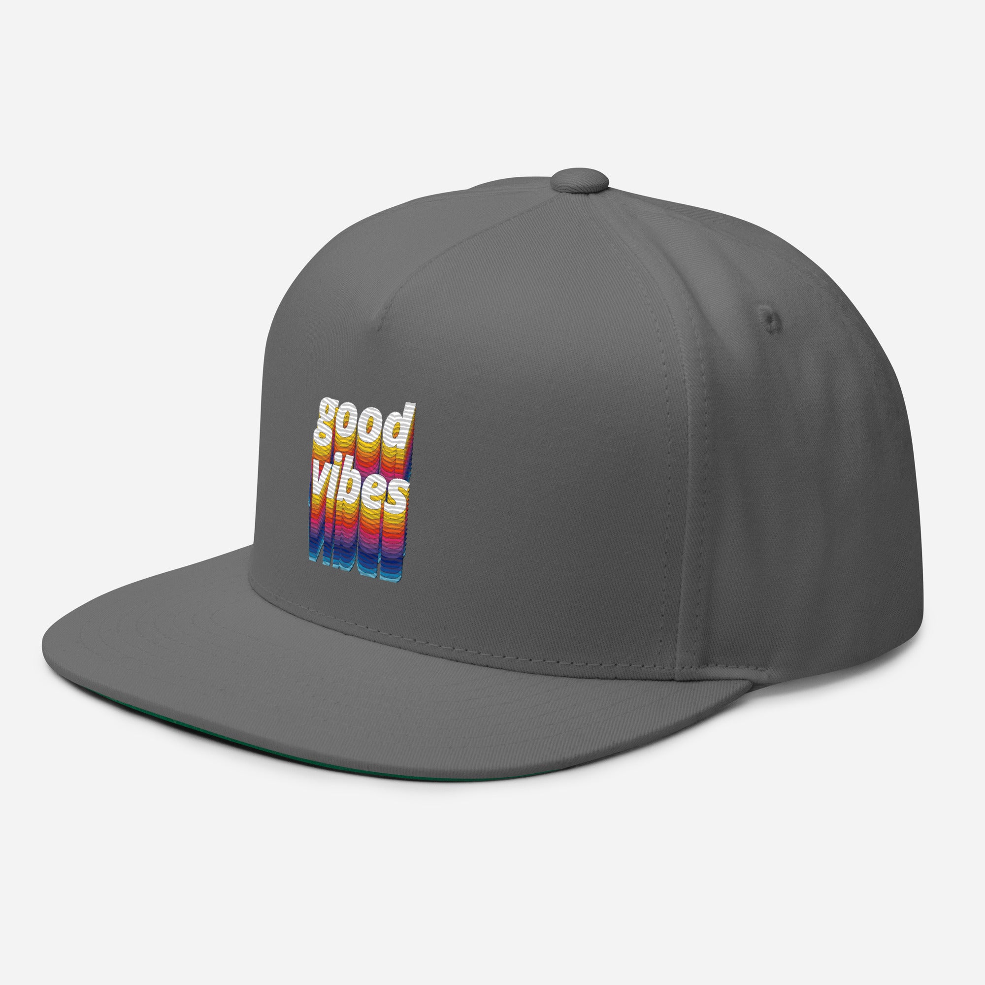 Rich Drip Good Vibes Multi-Colored 1.4 - Flat Bill Cap Royal Grey