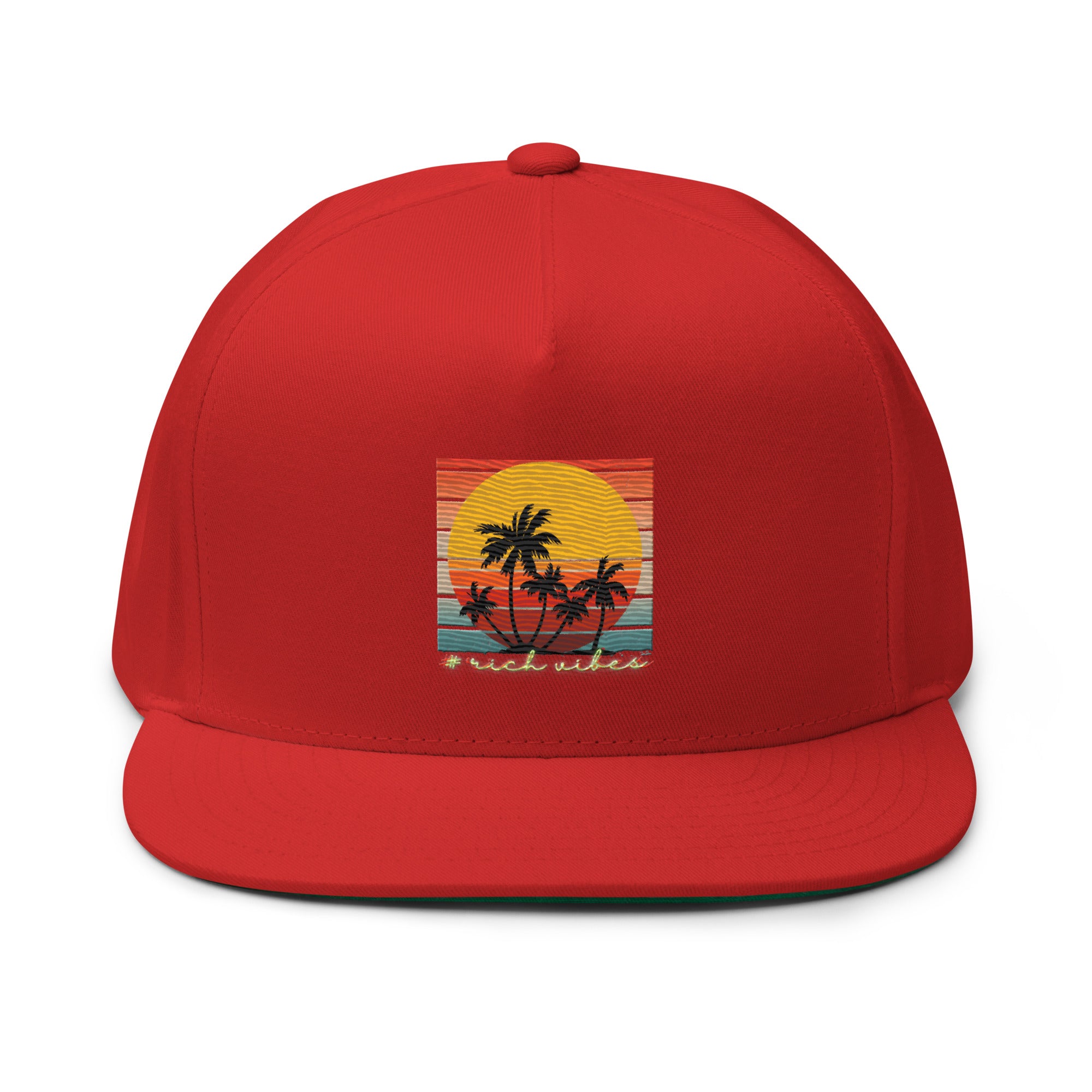 RV5 Sunset Squared Circle - Flat Bill Cap Red