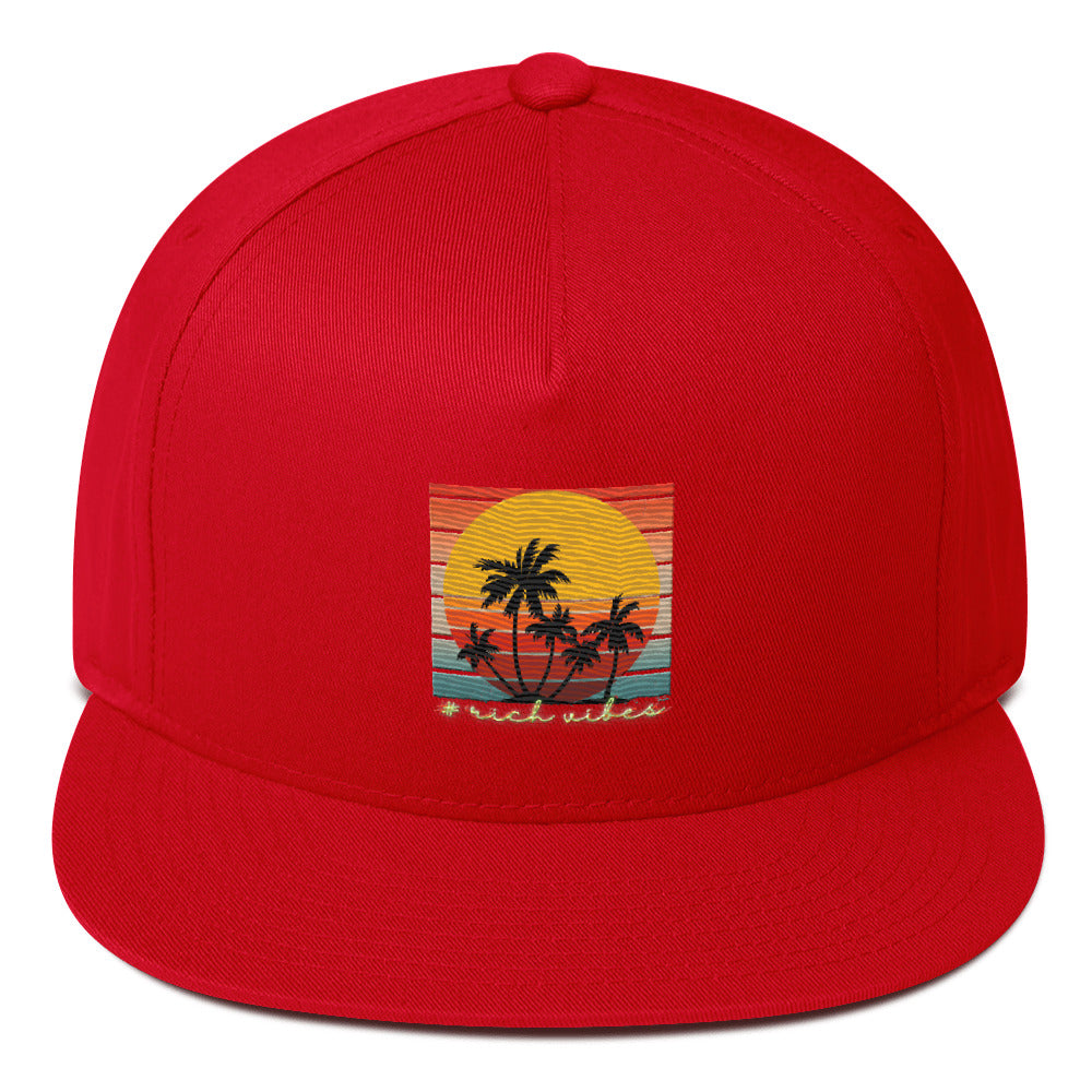 RV5 Sunset Squared Circle - Flat Bill Cap Red