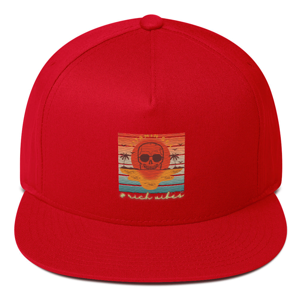 Rich Vibes Vitamin Sea - Flat Bill Cap Red