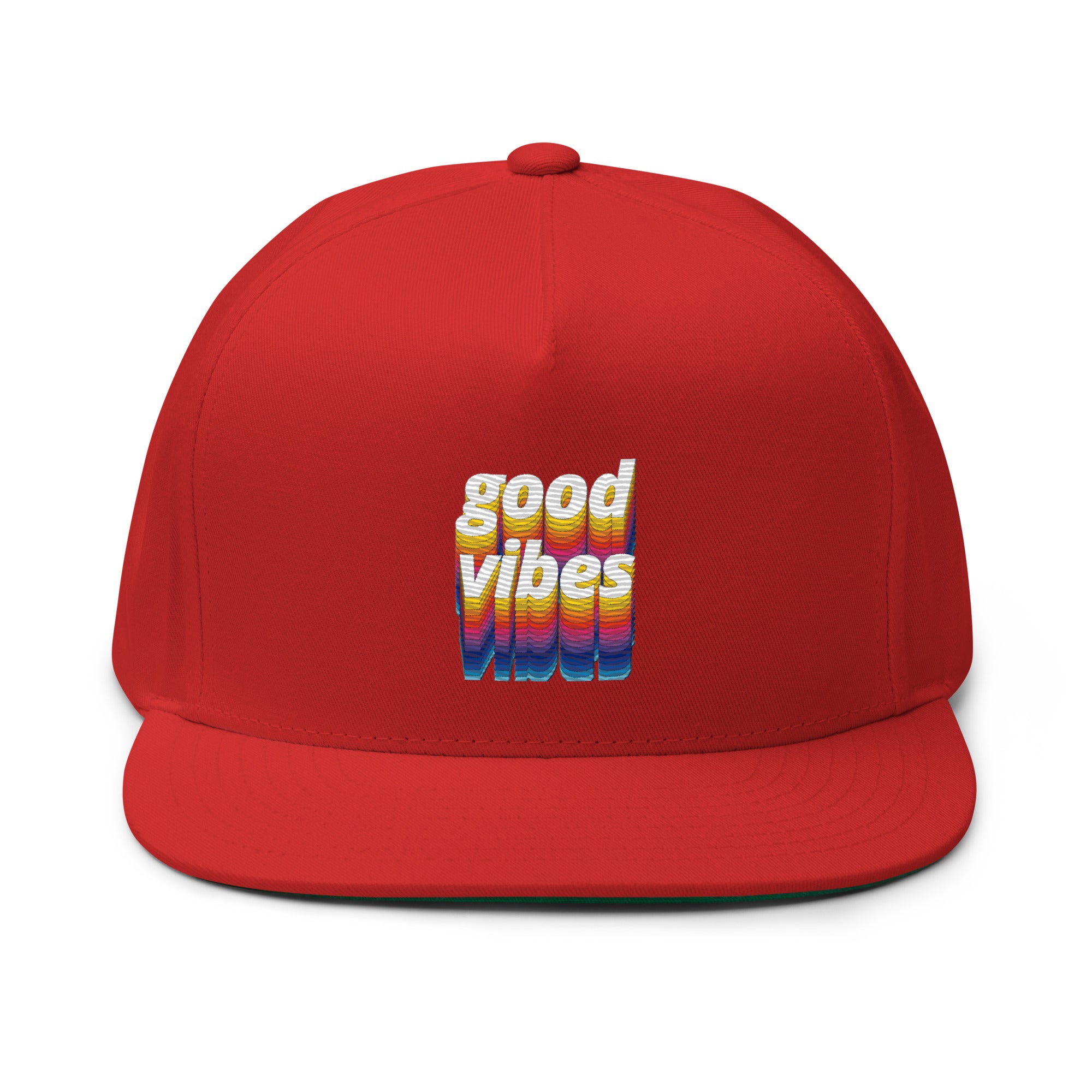 Rich Drip Good Vibes Multi-Colored 1.4 - Flat Bill Cap Red