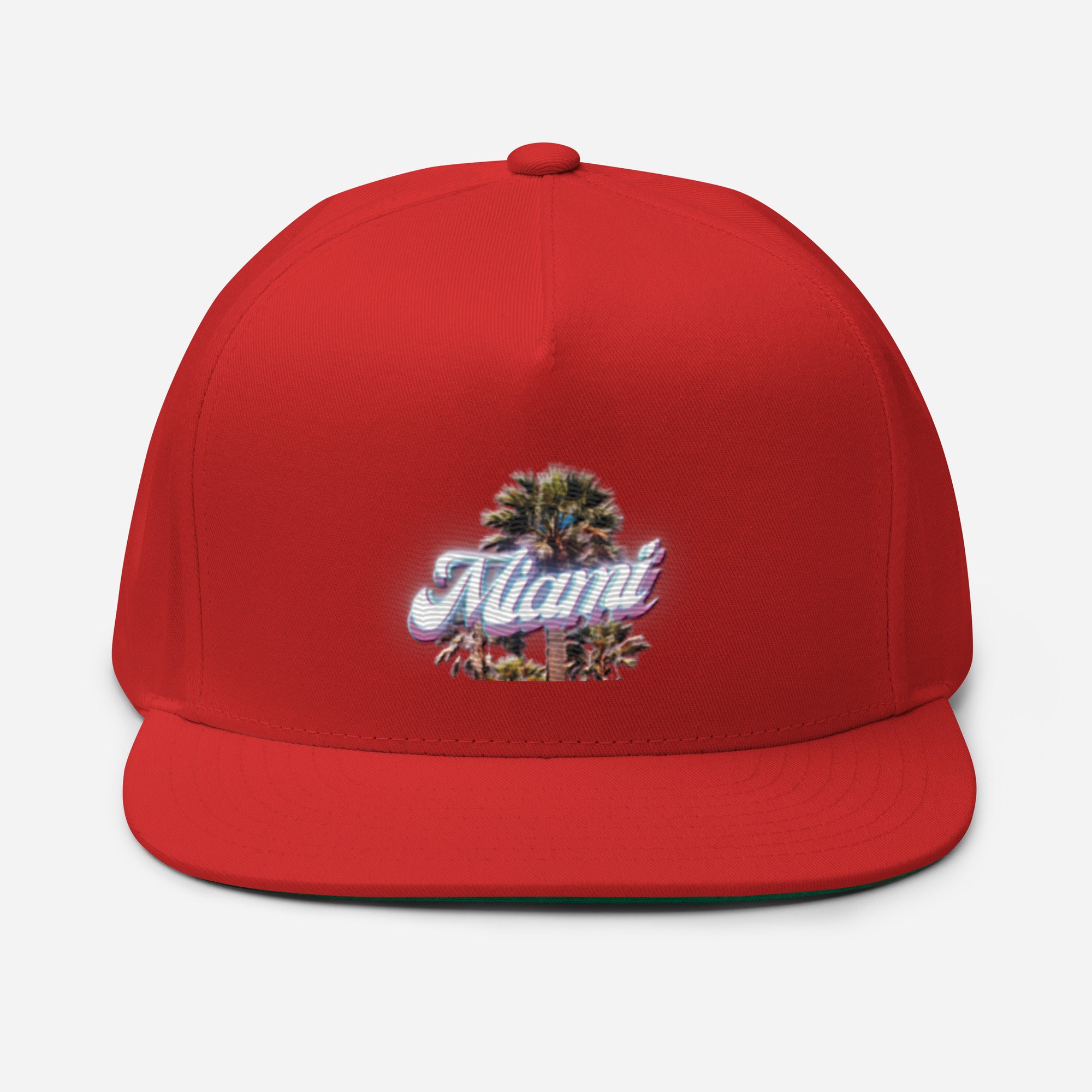 Rich Drip Miami Beach Palm Tree Drip 1.0 - Flat Bill Cap Red