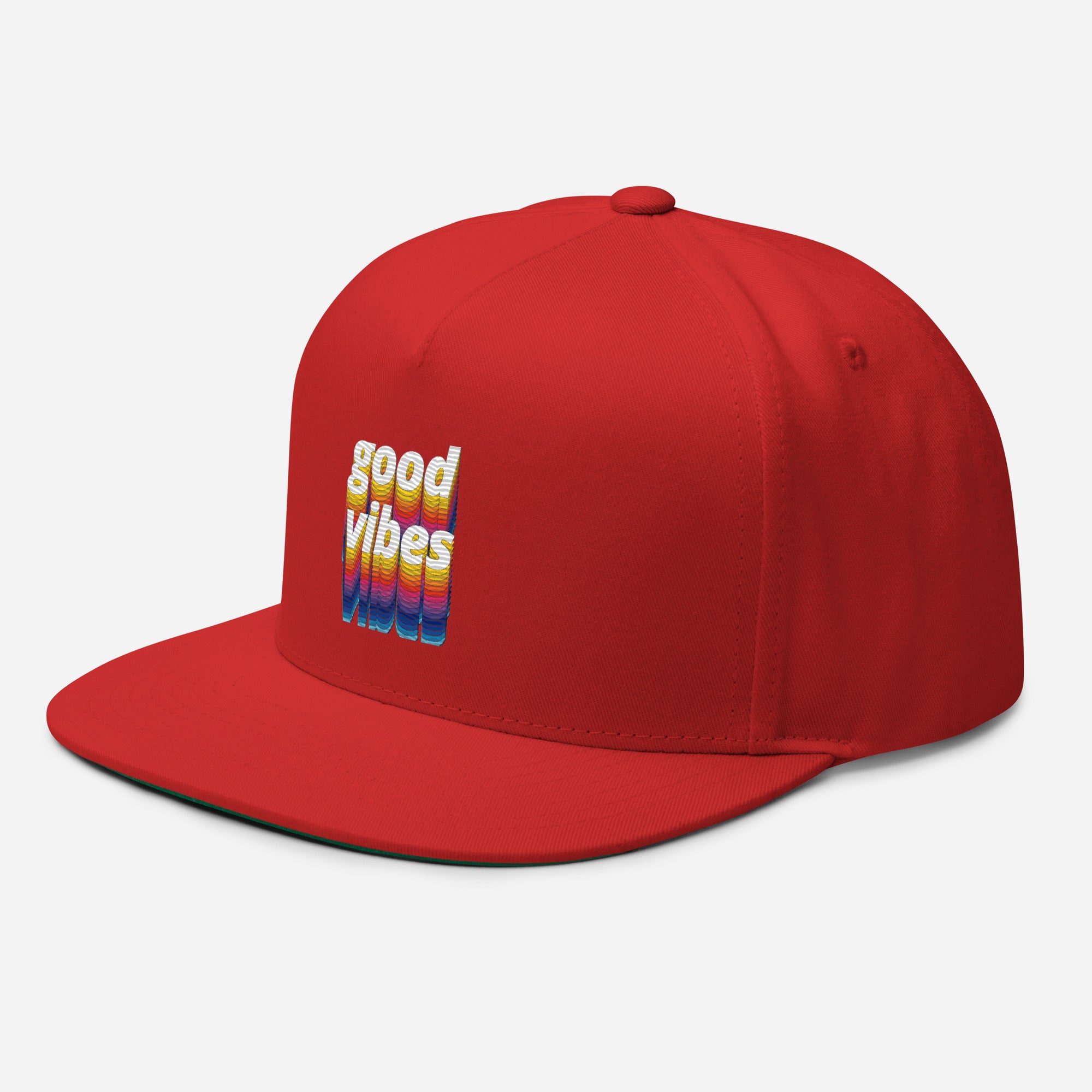 Rich Drip Good Vibes Multi-Colored 1.4 - Flat Bill Cap Red