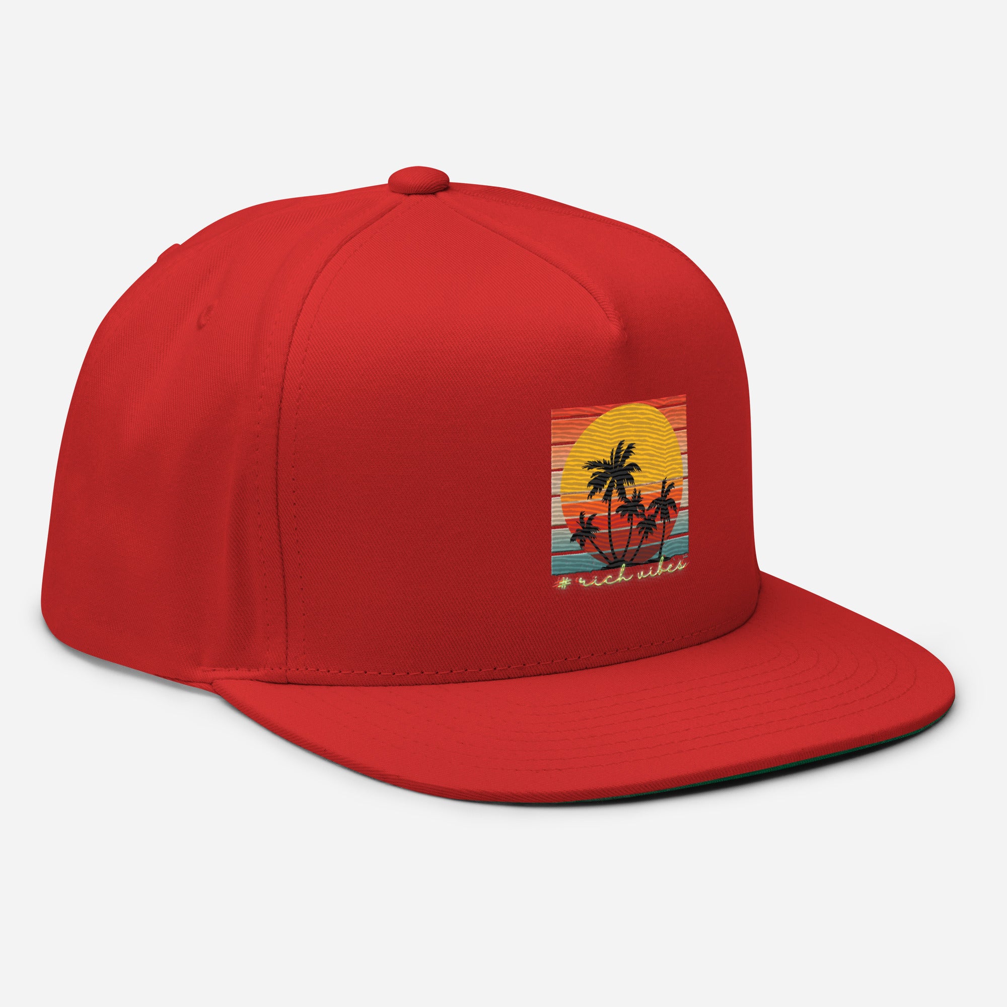 RV5 Sunset Squared Circle - Flat Bill Cap Red