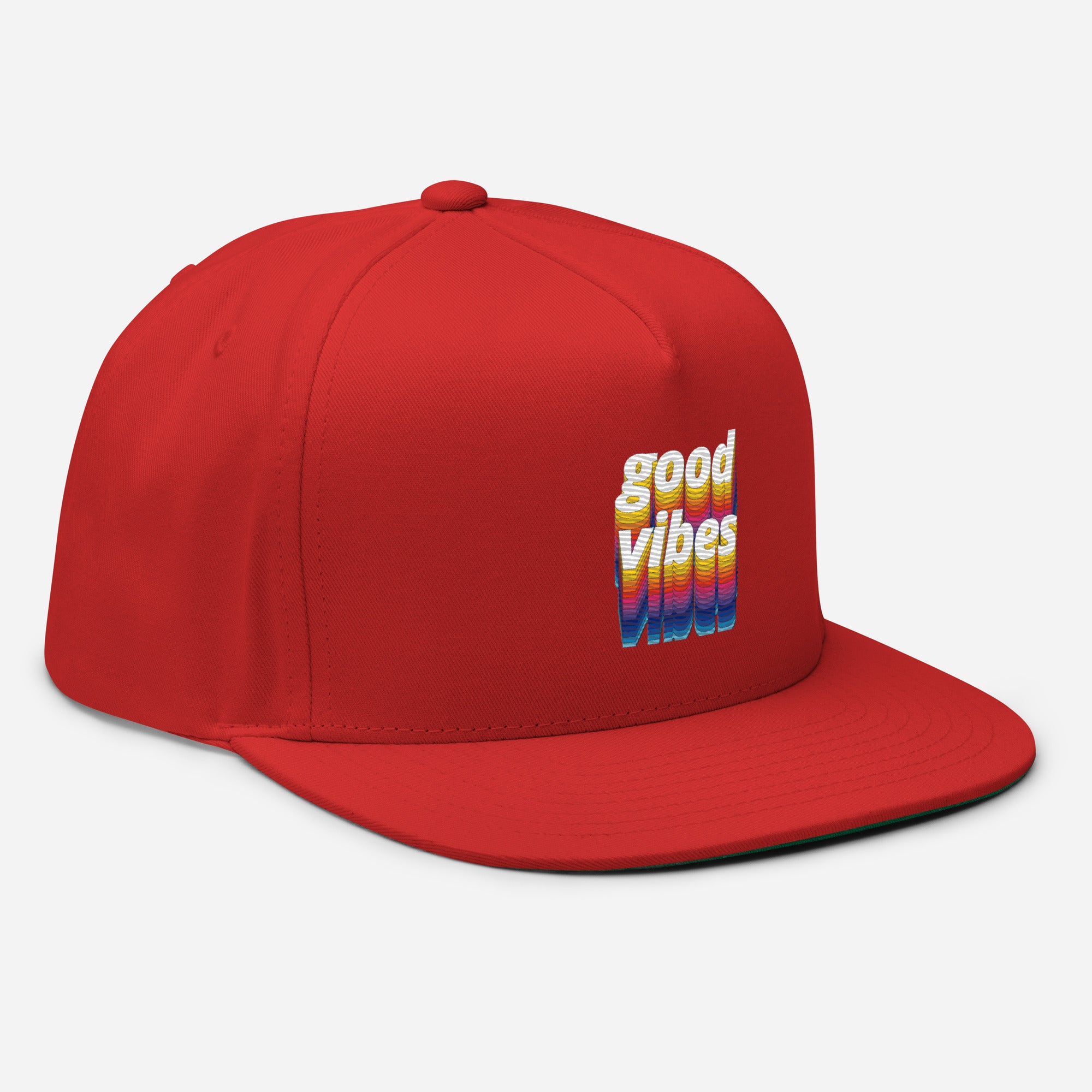 Rich Drip Good Vibes Multi-Colored 1.4 - Flat Bill Cap Red