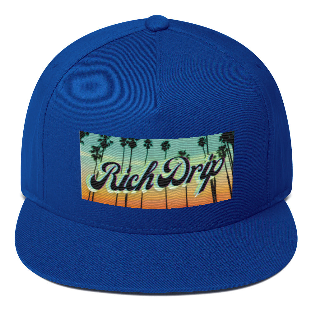 Rich Drip Blue Island Sunset 2.0 - Flat Bill Cap Royal Blue