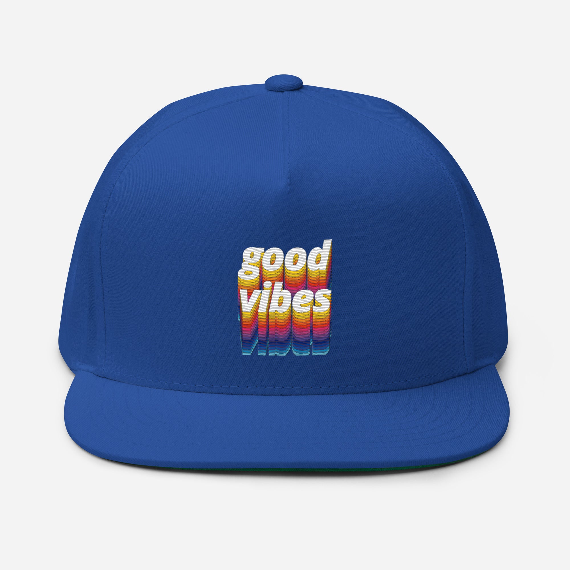 Rich Drip Good Vibes Multi-Colored 1.4 - Flat Bill Cap Royal Blue