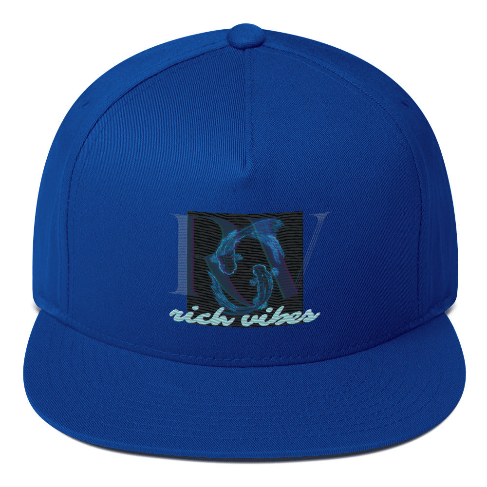 Rich Vibes Koi RV Blue - Flat Bill Cap Royal Blue