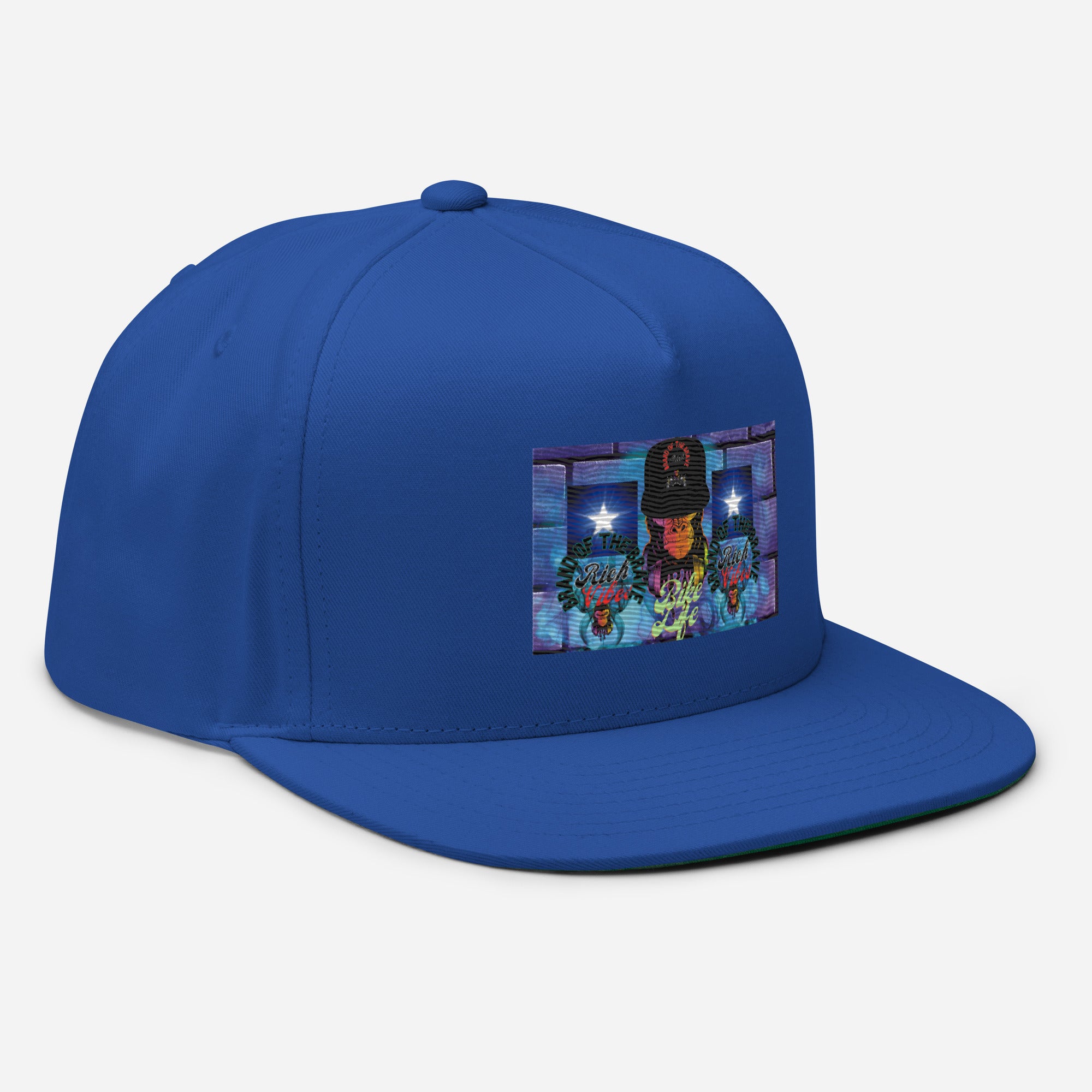 Rich Vibes Purple Brick Volt Bike Life 1.0 - Flat Bill Cap Royal Blue