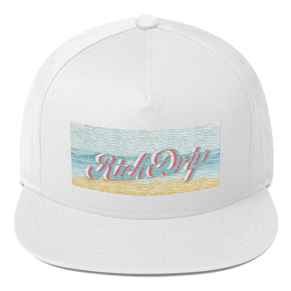 Rich Drip Blue Skies Beach Vibes - Flat Bill Cap
