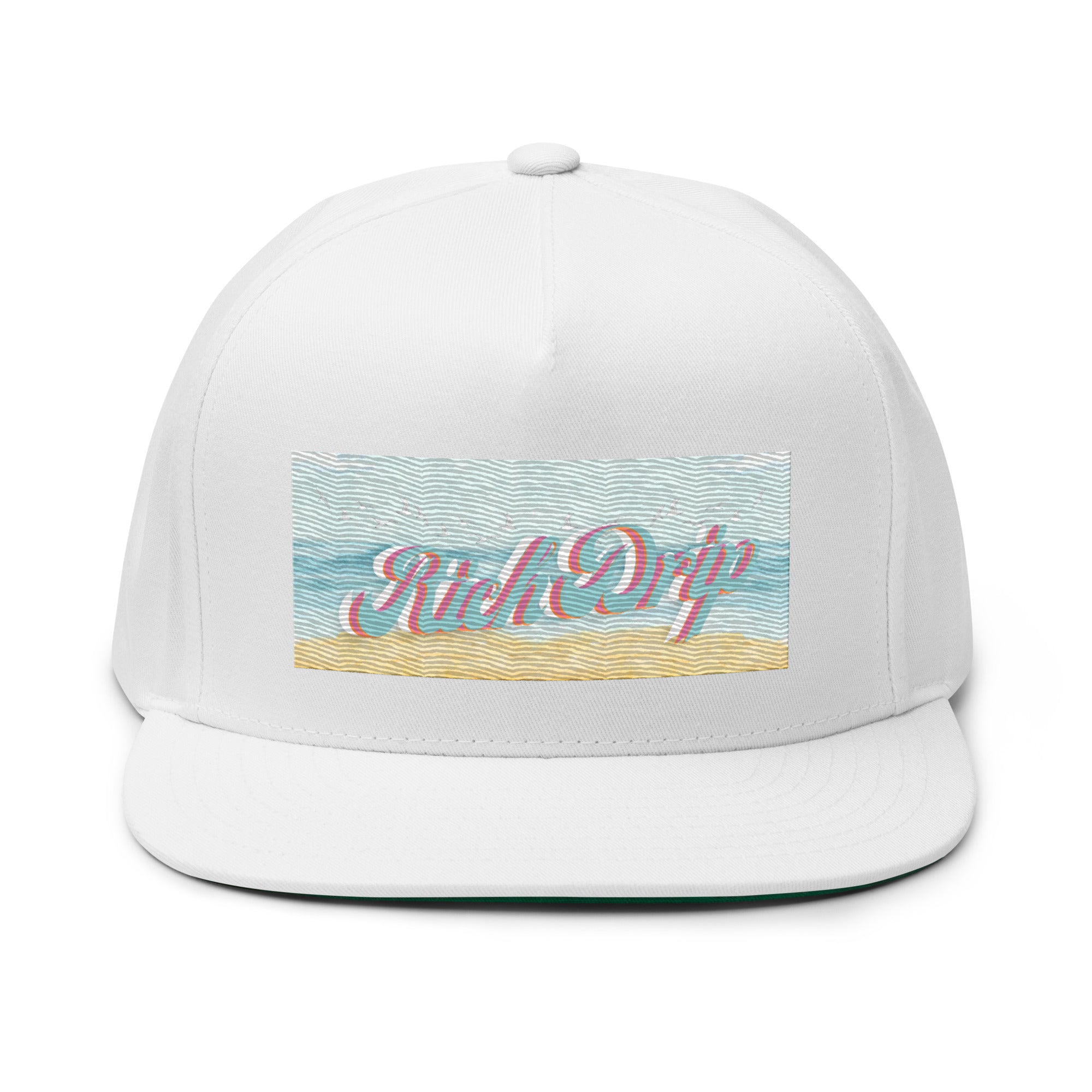 Rich Drip Blue Skies Beach Vibes - Flat Bill Cap