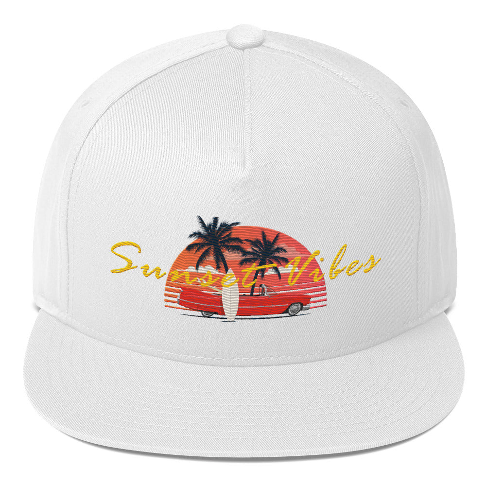 Sunset Vibes RV5 SURFS UP SUNSET CLASSIC - Flat Bill Cap White