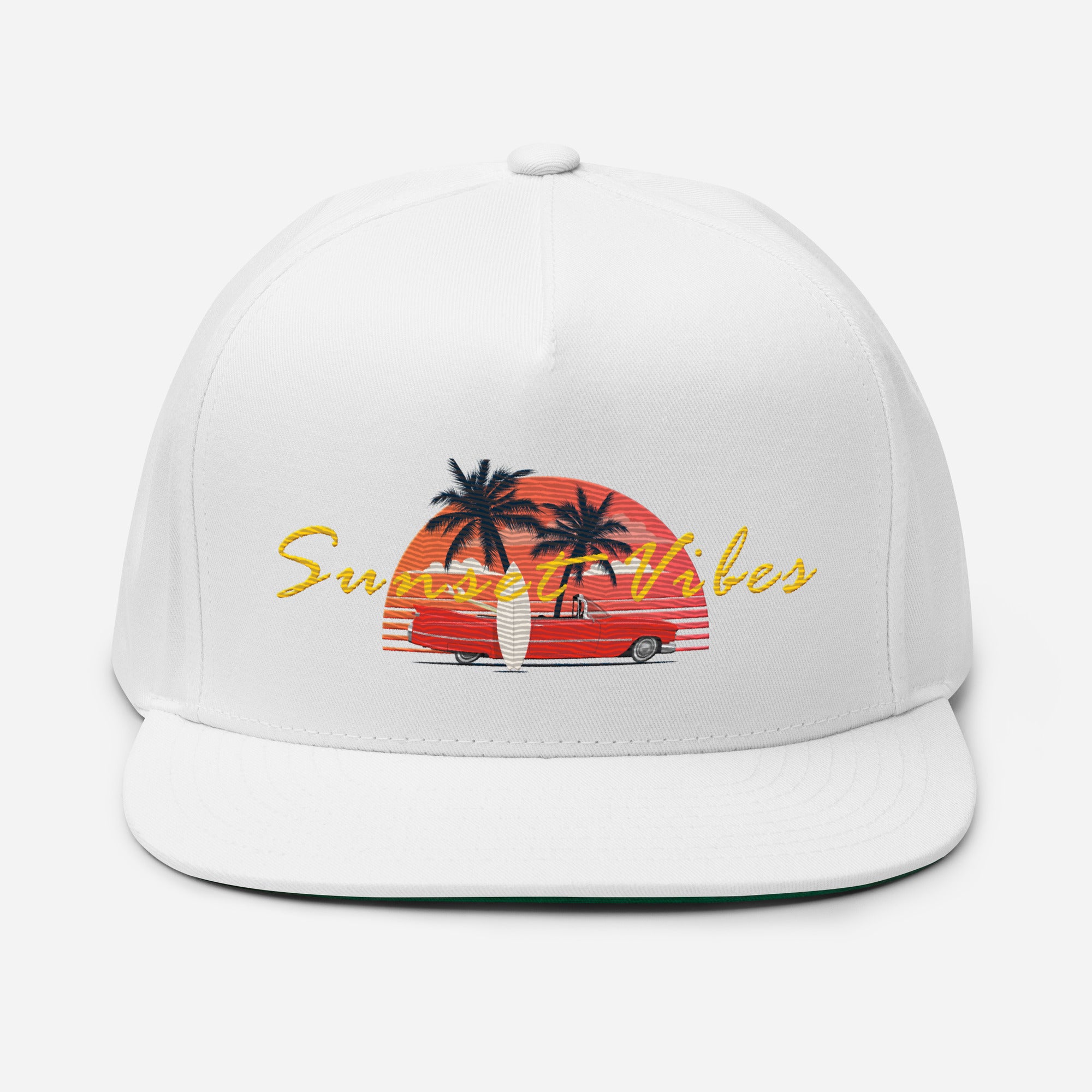 Sunset Vibes RV5 SURFS UP SUNSET CLASSIC - Flat Bill Cap White