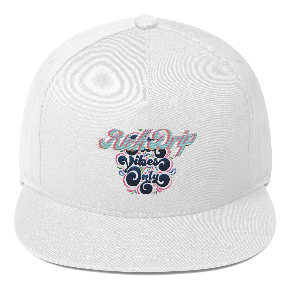 Rich Drip Good Vibes Only Blurple - Trucker Cap Black - Flat Bill Cap Str8 White