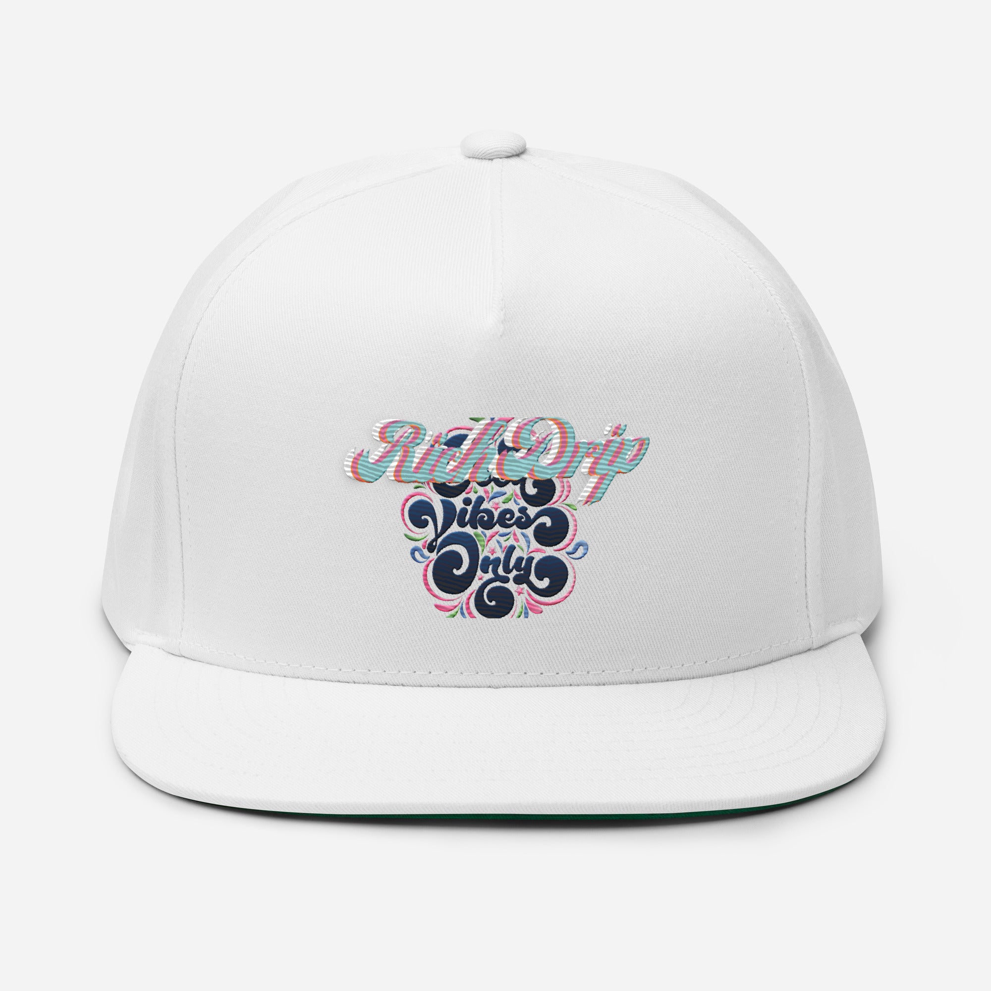 Rich Drip Good Vibes Only Blurple - Trucker Cap Black - Flat Bill Cap Str8 White