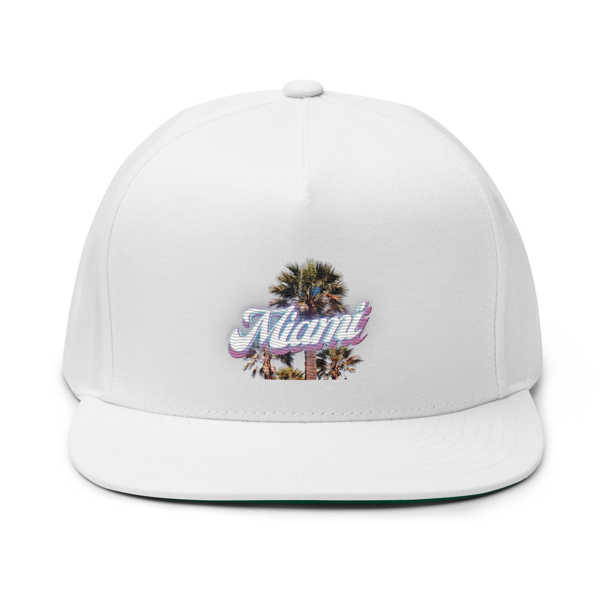 Rich Drip Miami Beach Palm Tree Drip 1.0 - Flat Bill Cap White