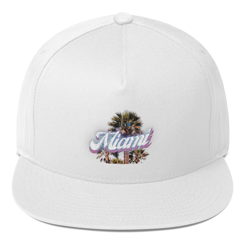 Rich Drip Miami Beach Palm Tree Drip 1.0 - Flat Bill Cap White