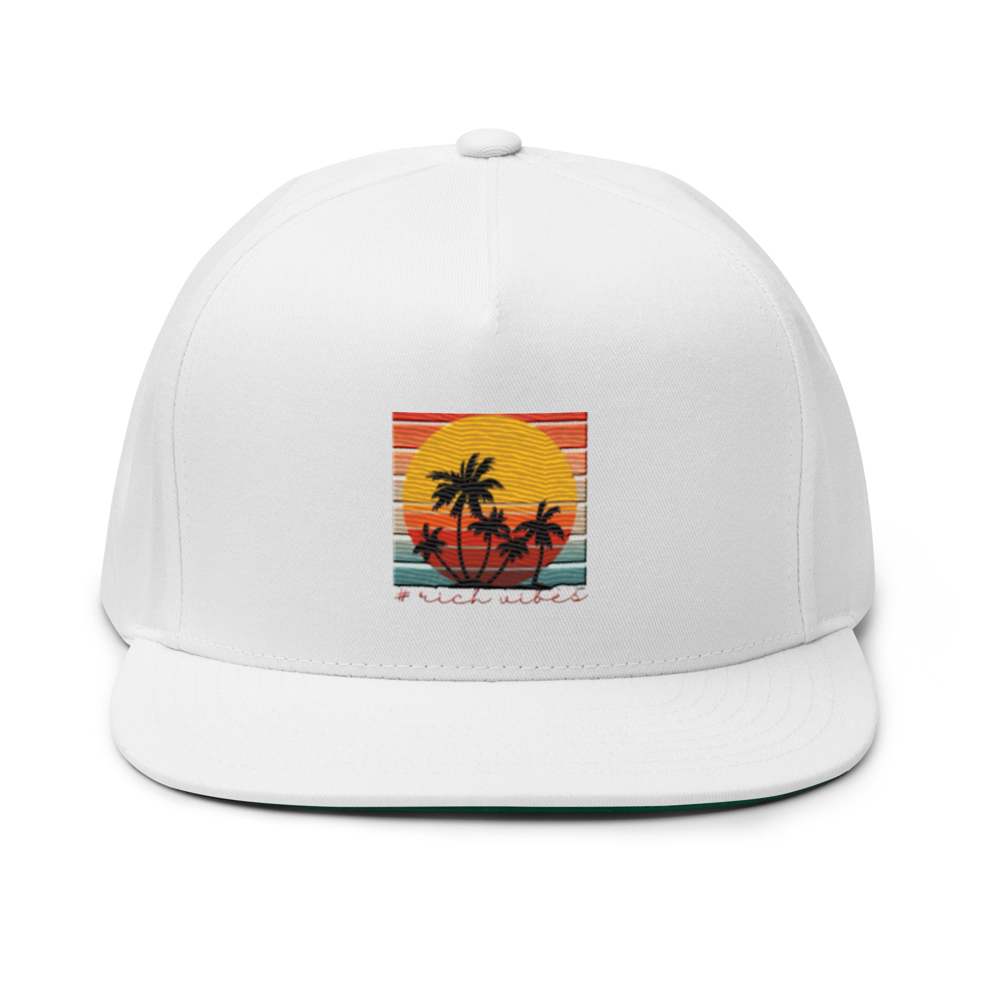 RV5 Sunset Squared Circle - Flat Bill Cap White