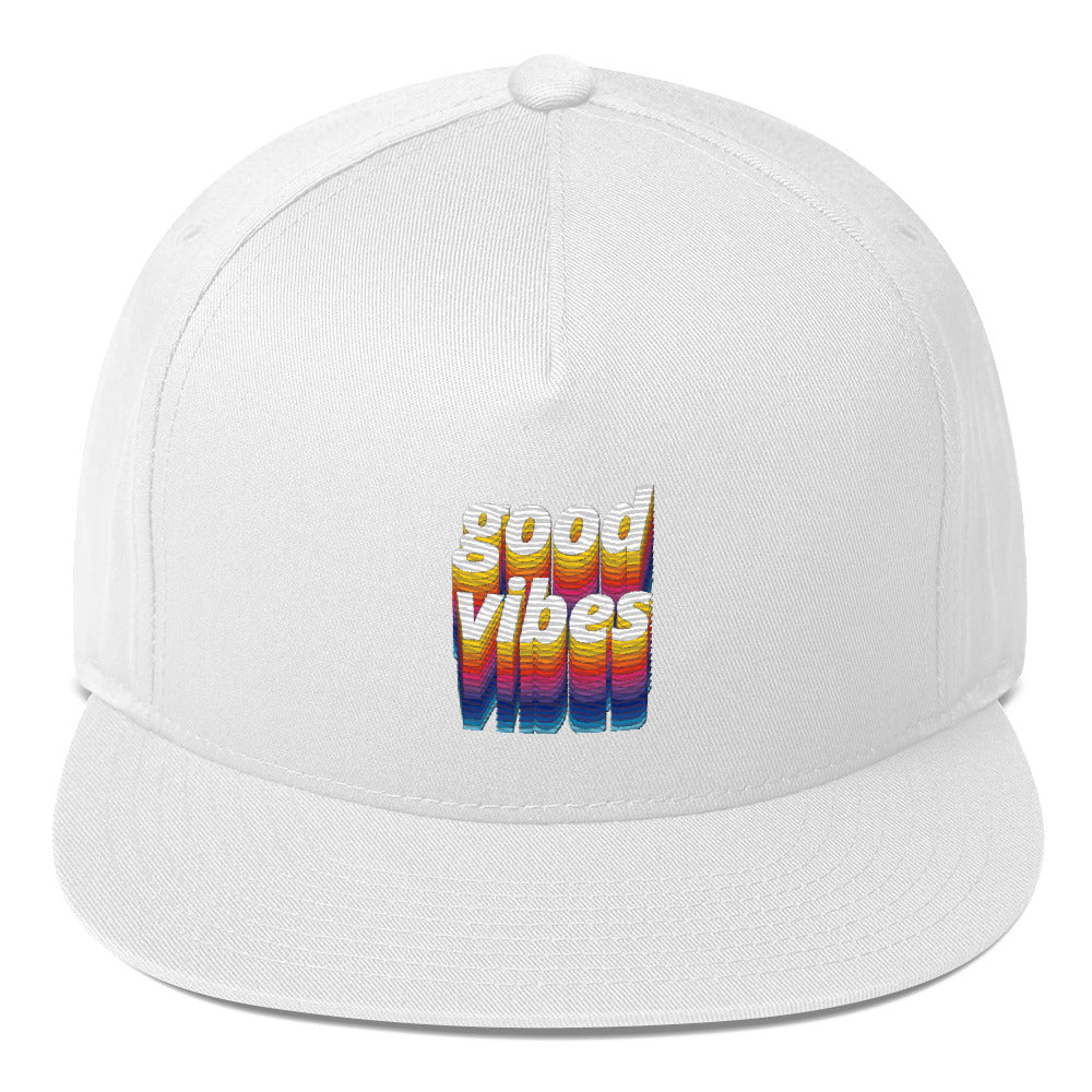 Rich Drip Good Vibes Multi-Colored 1.4 - Flat Bill Cap White