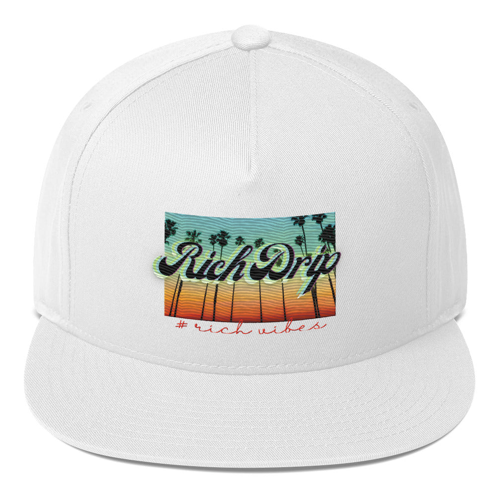 Rich Drip Multi Colored Beach Sunset Drip 2.0 - Flat Bill Cap White