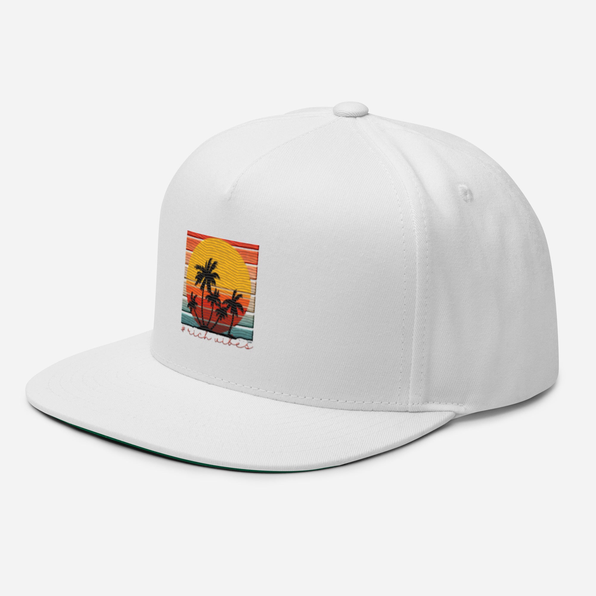 RV5 Sunset Squared Circle - Flat Bill Cap White