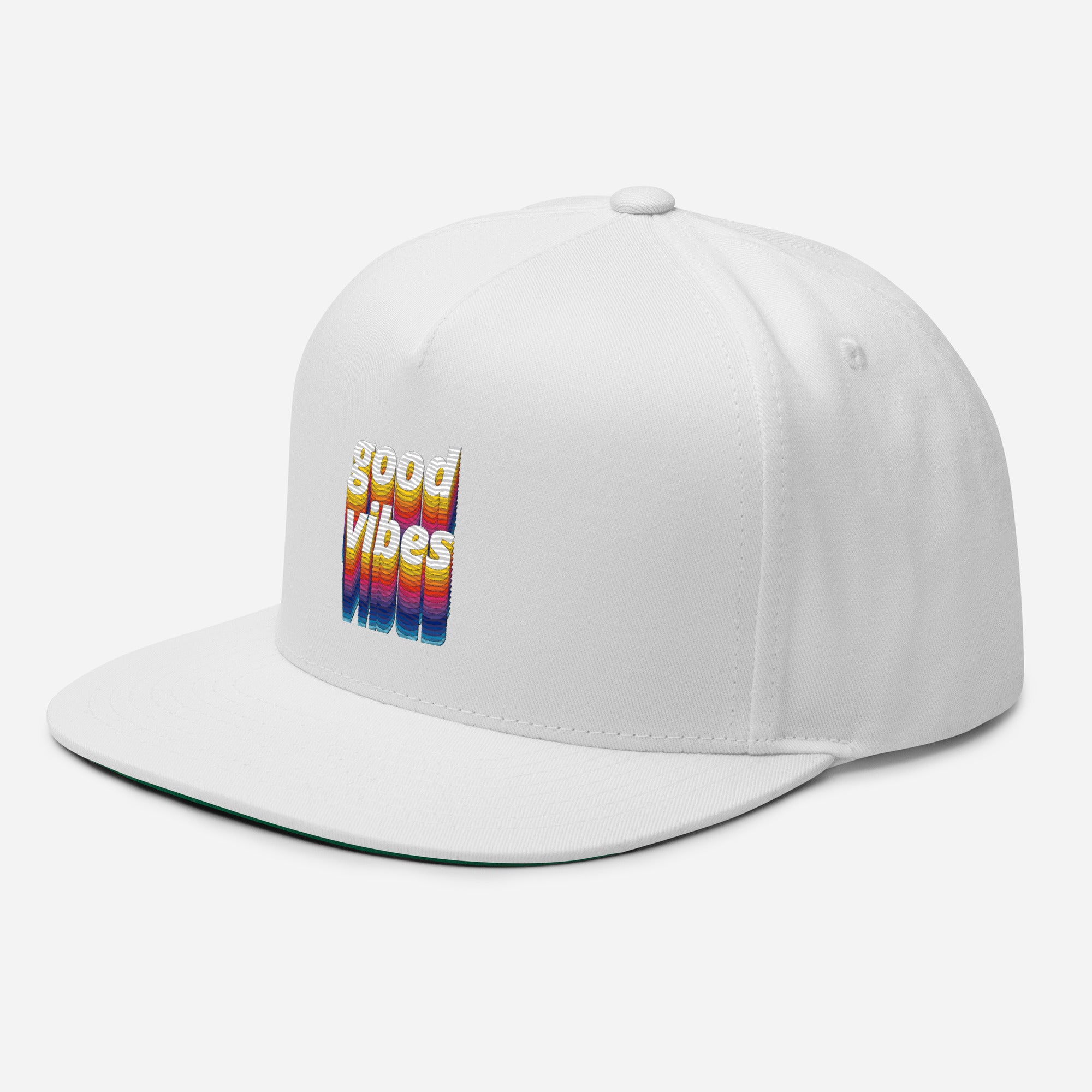 Rich Drip Good Vibes Multi-Colored 1.4 - Flat Bill Cap White