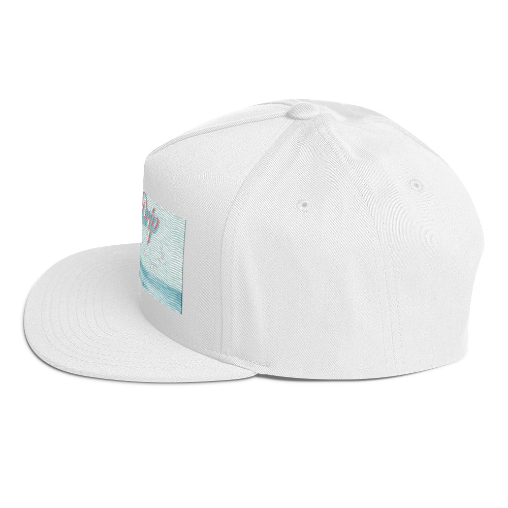 Rich Drip Blue Skies Beach Vibes - Trucker Cap Black - Flat Bill Cap Str8 Miami White