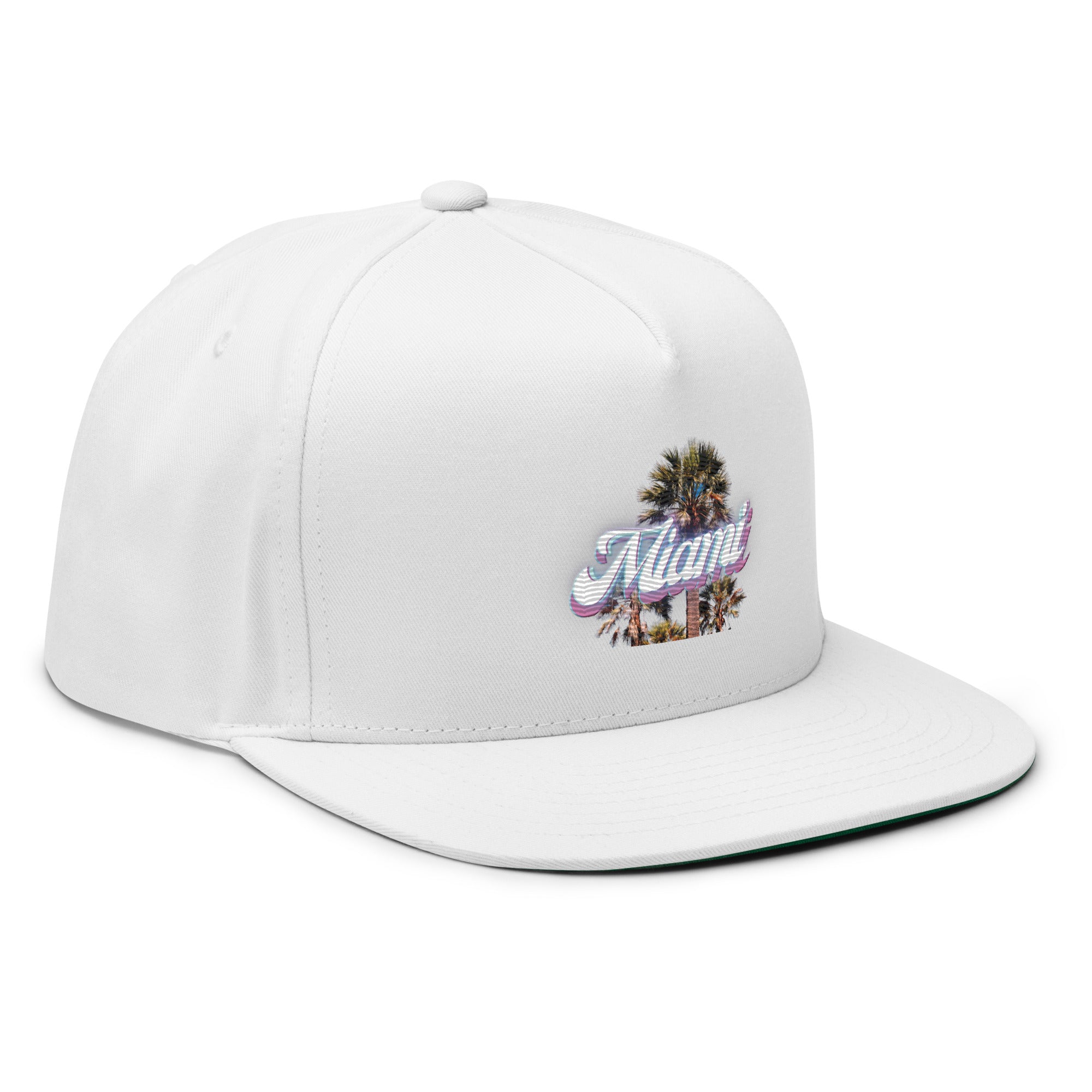 Rich Drip Miami Beach Palm Tree Drip 1.0 - Flat Bill Cap White