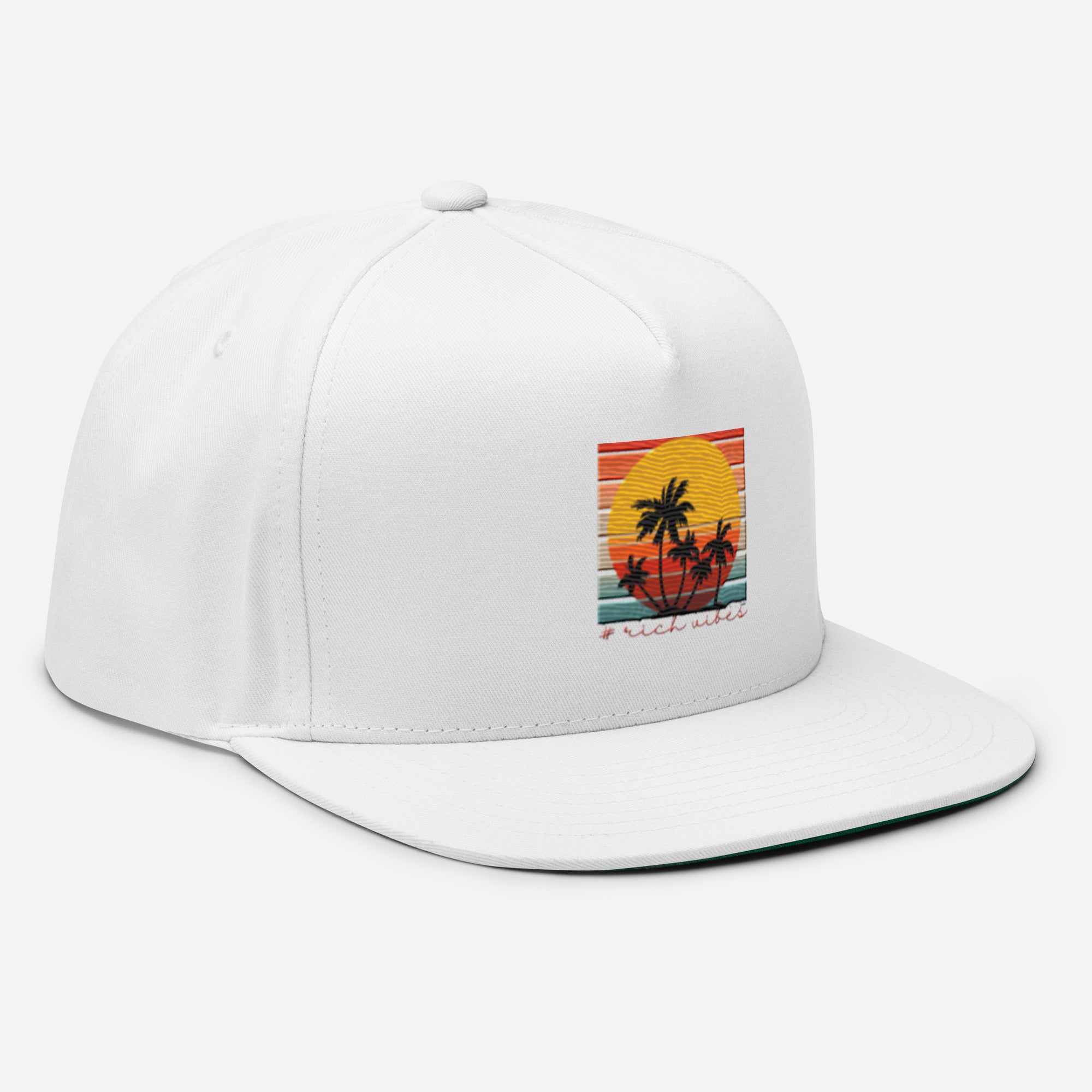 RV5 Sunset Squared Circle - Flat Bill Cap White