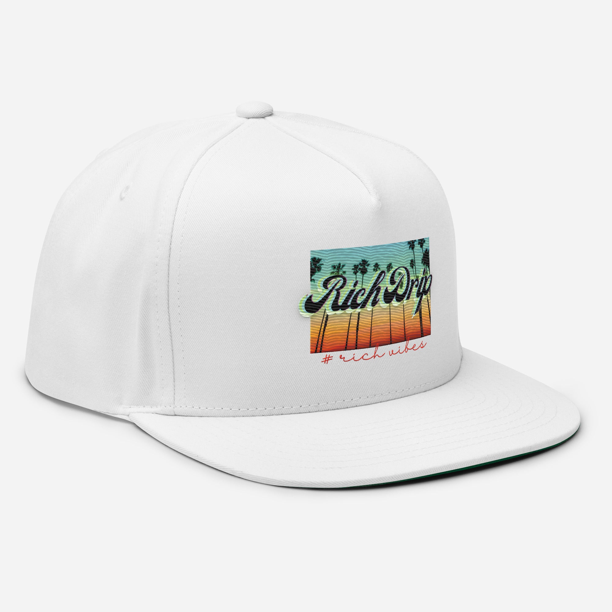 Rich Drip Multi Colored Beach Sunset Drip 2.0 - Flat Bill Cap White