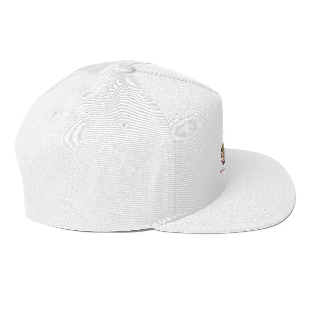 Rich Vibes Rich Drip Colorful Palm Trees Silhouette 1.1 - Flat Bill Cap White