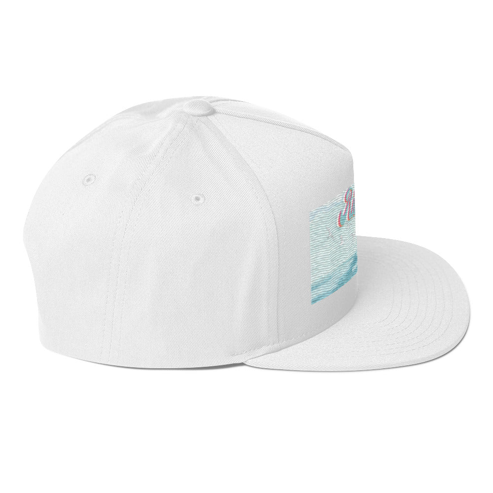 Rich Drip Blue Skies Beach Vibes - Trucker Cap Black - Flat Bill Cap Str8 Miami White
