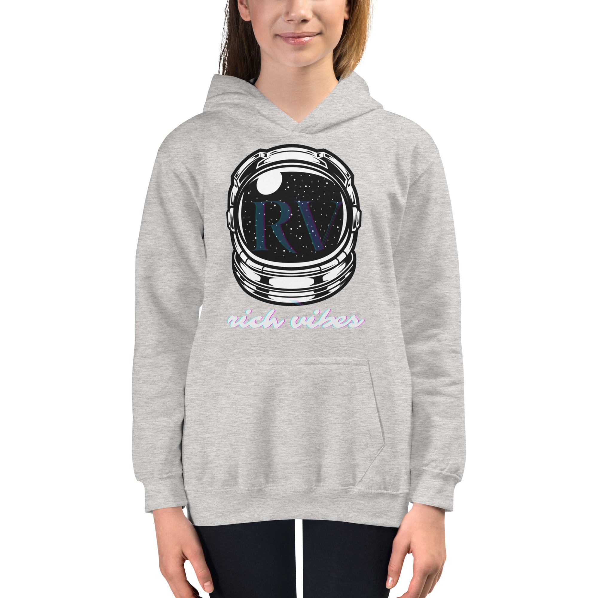 Rich Vibes RV Transparent Astronaut - Kids Hoodie