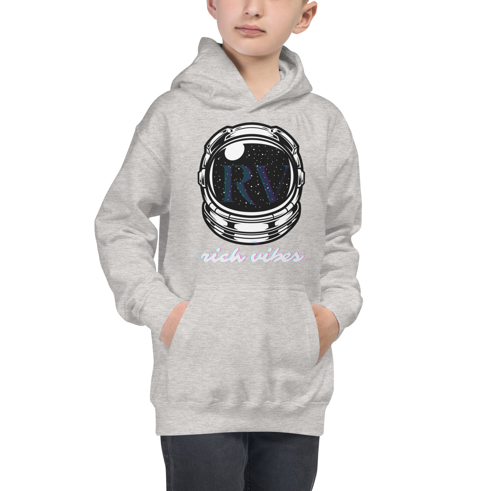 Rich Vibes RV Transparent Astronaut - Kids Hoodie