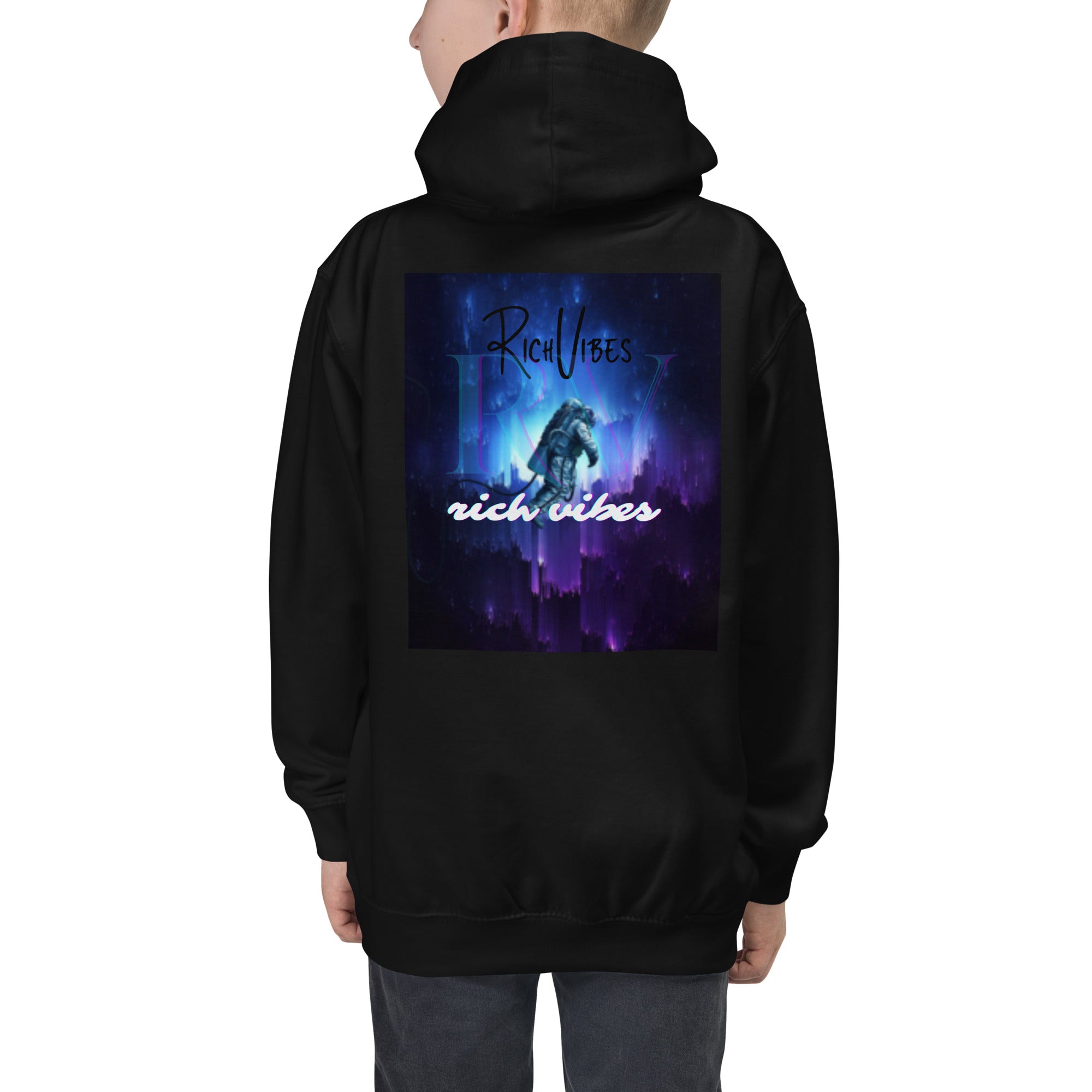 Rich Vibes RV Transparent Astronaut - Kids Hoodie