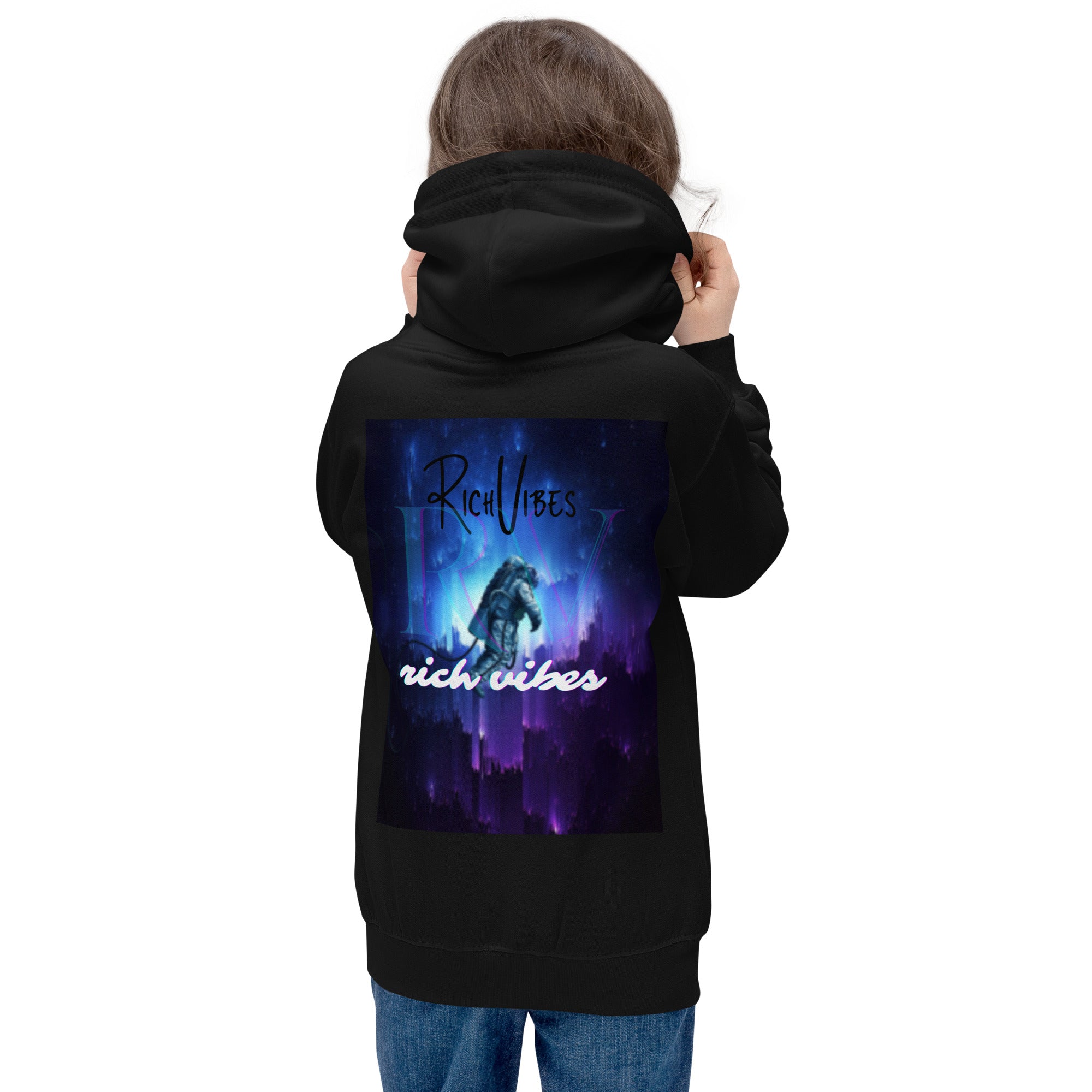 Rich Vibes RV Transparent Astronaut - Kids Hoodie