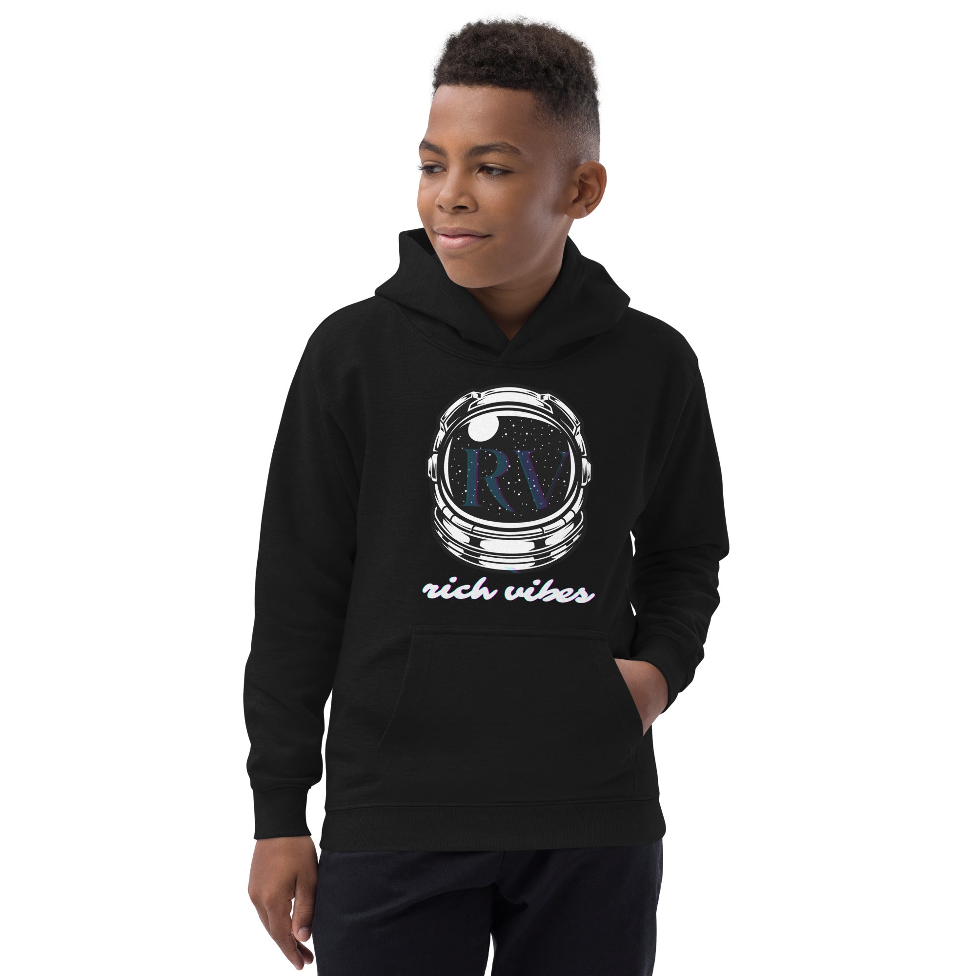 Rich Vibes RV Transparent Astronaut - Kids Hoodie