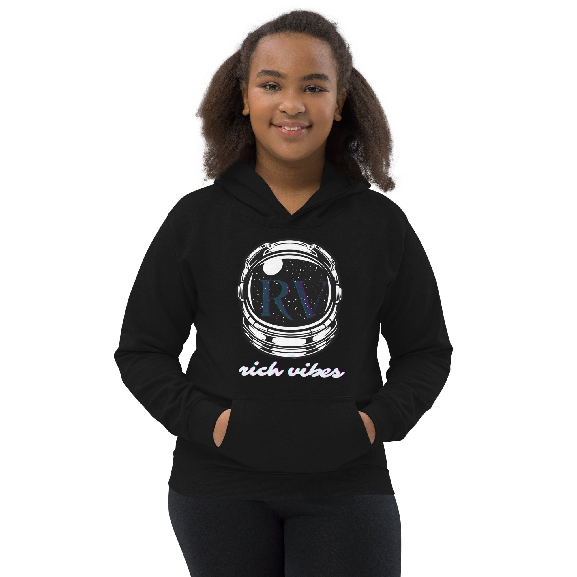Rich Vibes RV Transparent Astronaut - Kids Hoodie